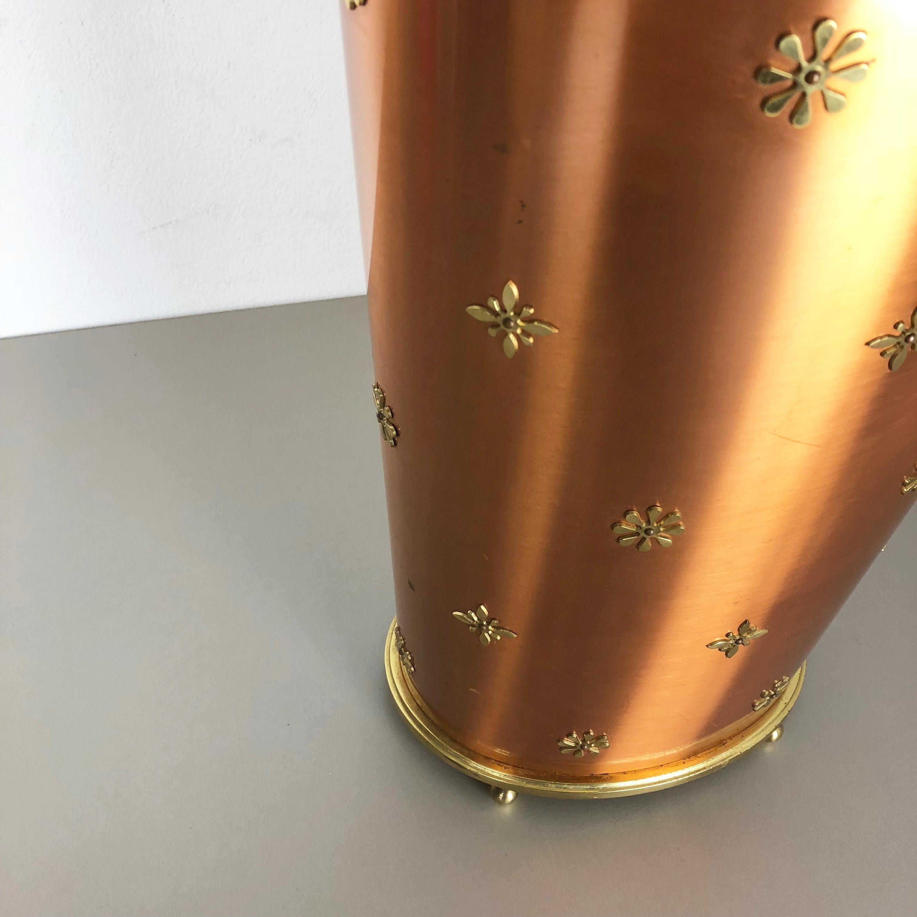 Mid-20th Century Original 1950s Copper Umbrella Stand by Vereinigte Werkstätten München, Germany For Sale