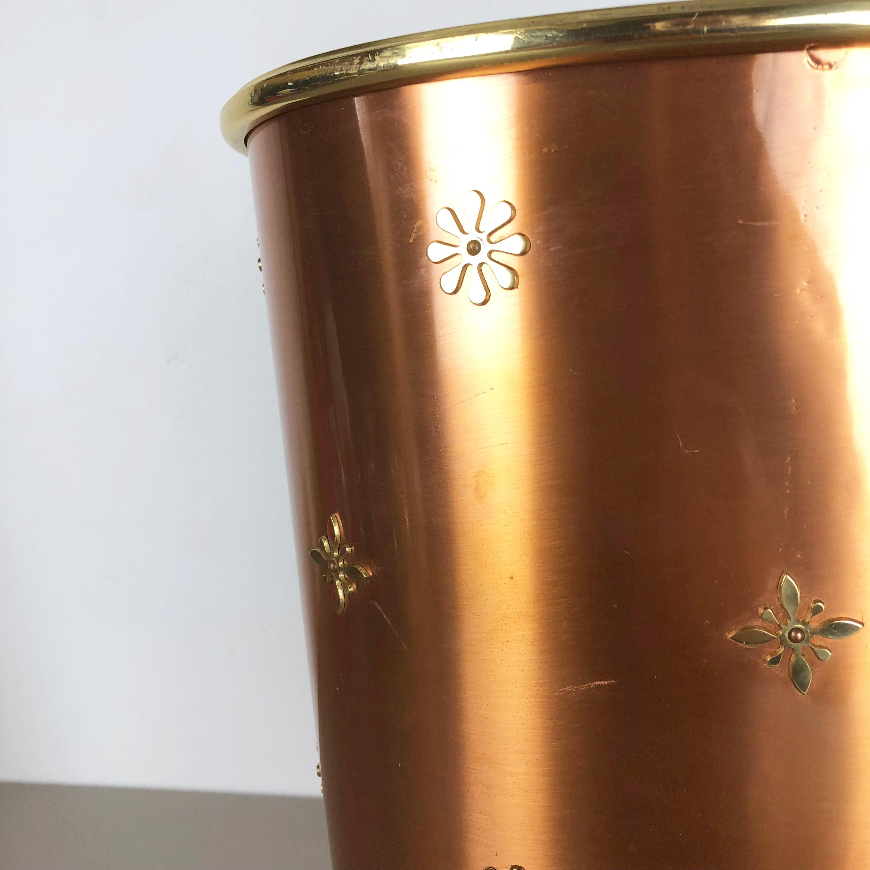 Original 1950s Copper Umbrella Stand by Vereinigte Werkstätten München, Germany For Sale 3