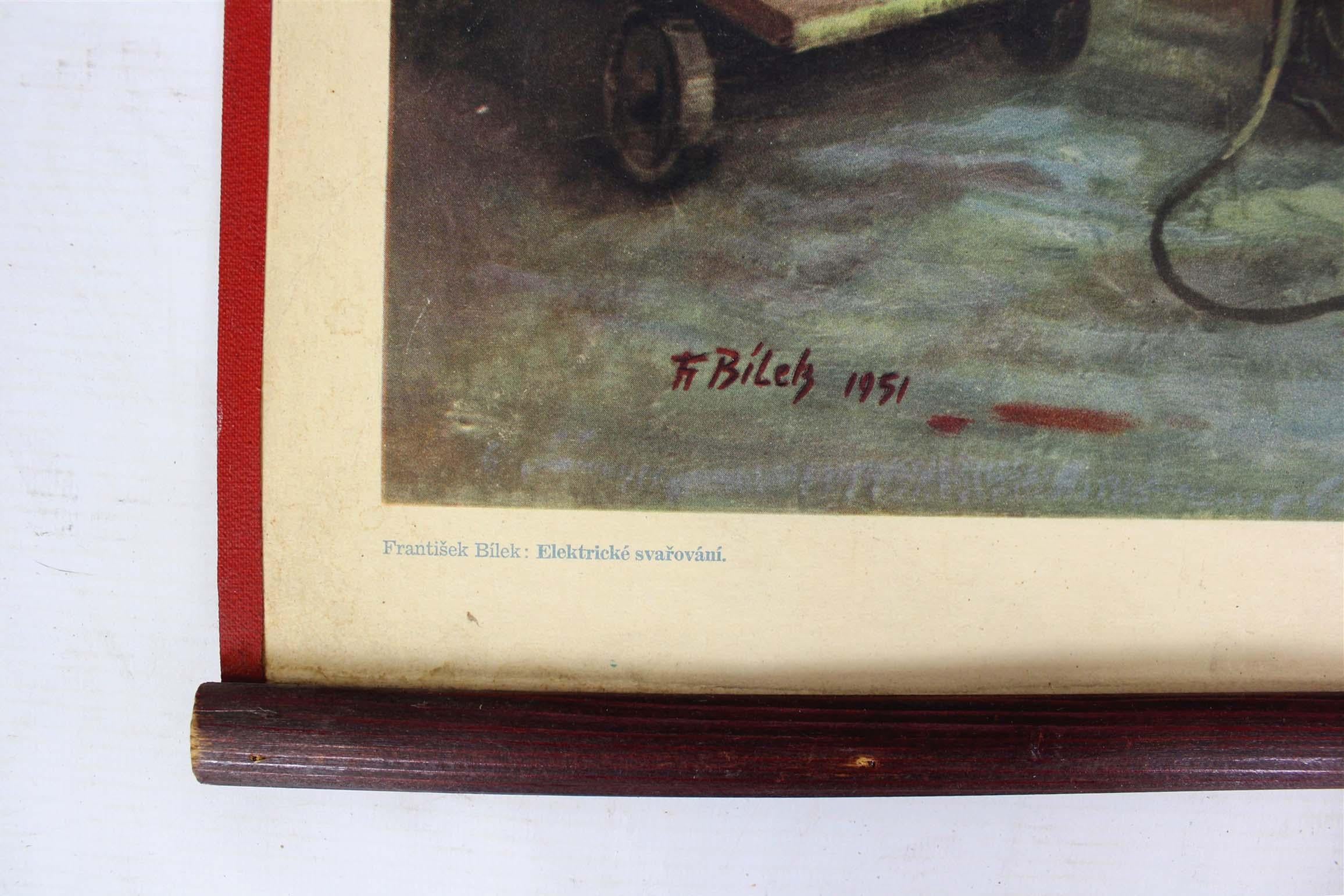 Industriale Poster industriale di propaganda ceca originale degli anni '50 di Frantisek Bilek in vendita