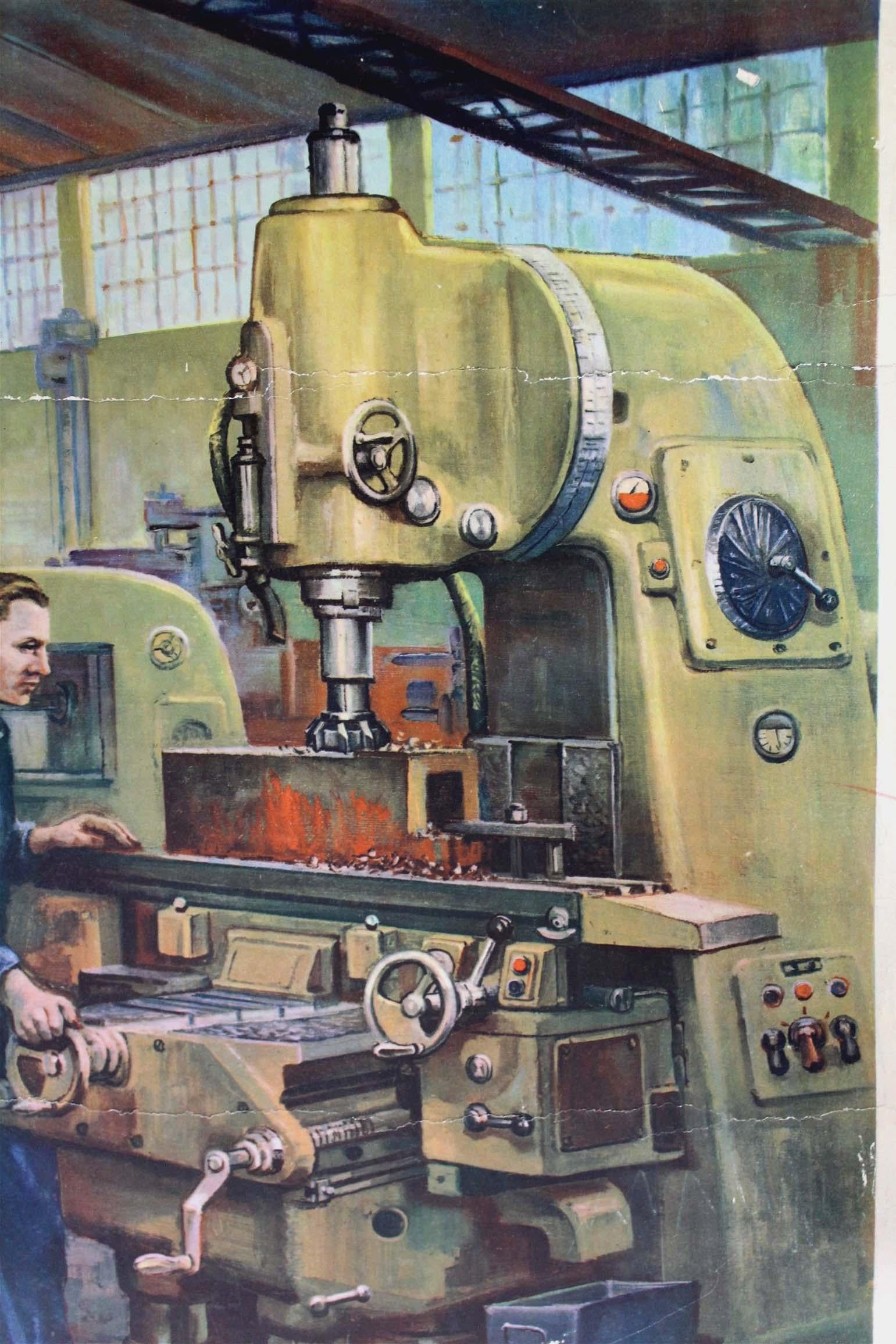 XX secolo Poster industriale di propaganda ceca originale degli anni '50 di Frantisek Bilek in vendita