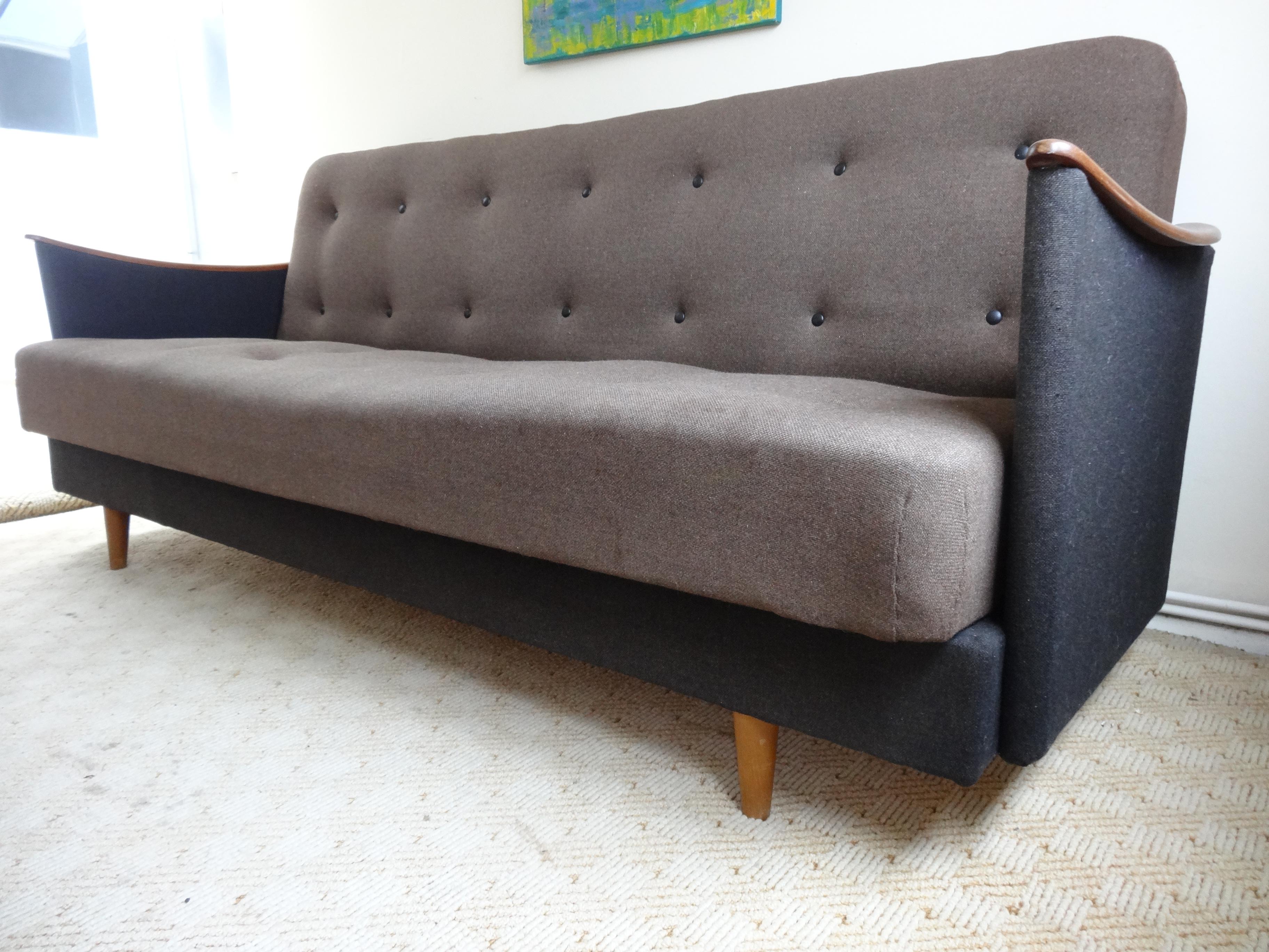 Original 1950s Danish 3-Seat Sofa or Daybed For Sale 4