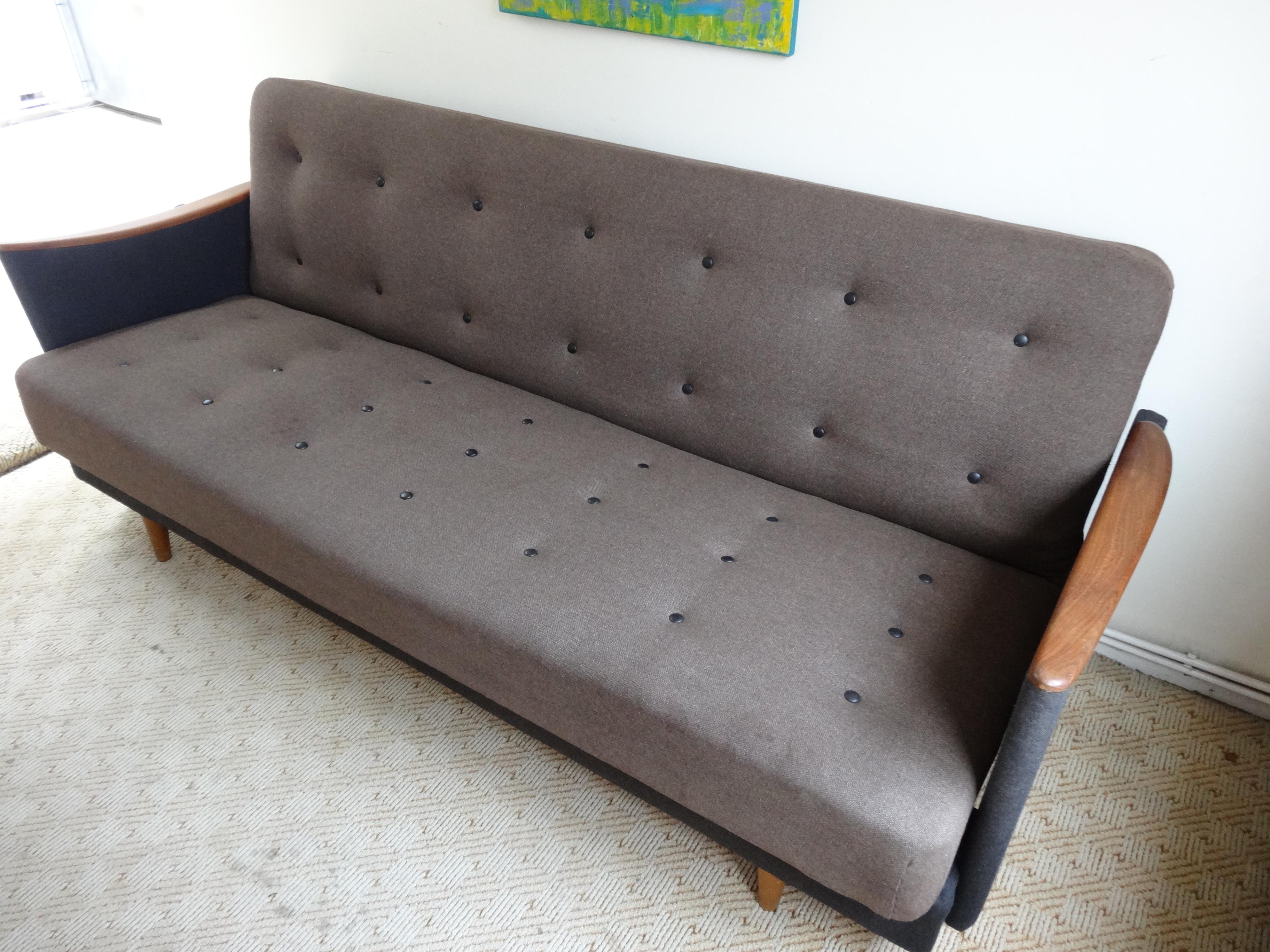 Original 1950s Danish 3-Seat Sofa or Daybed For Sale 5