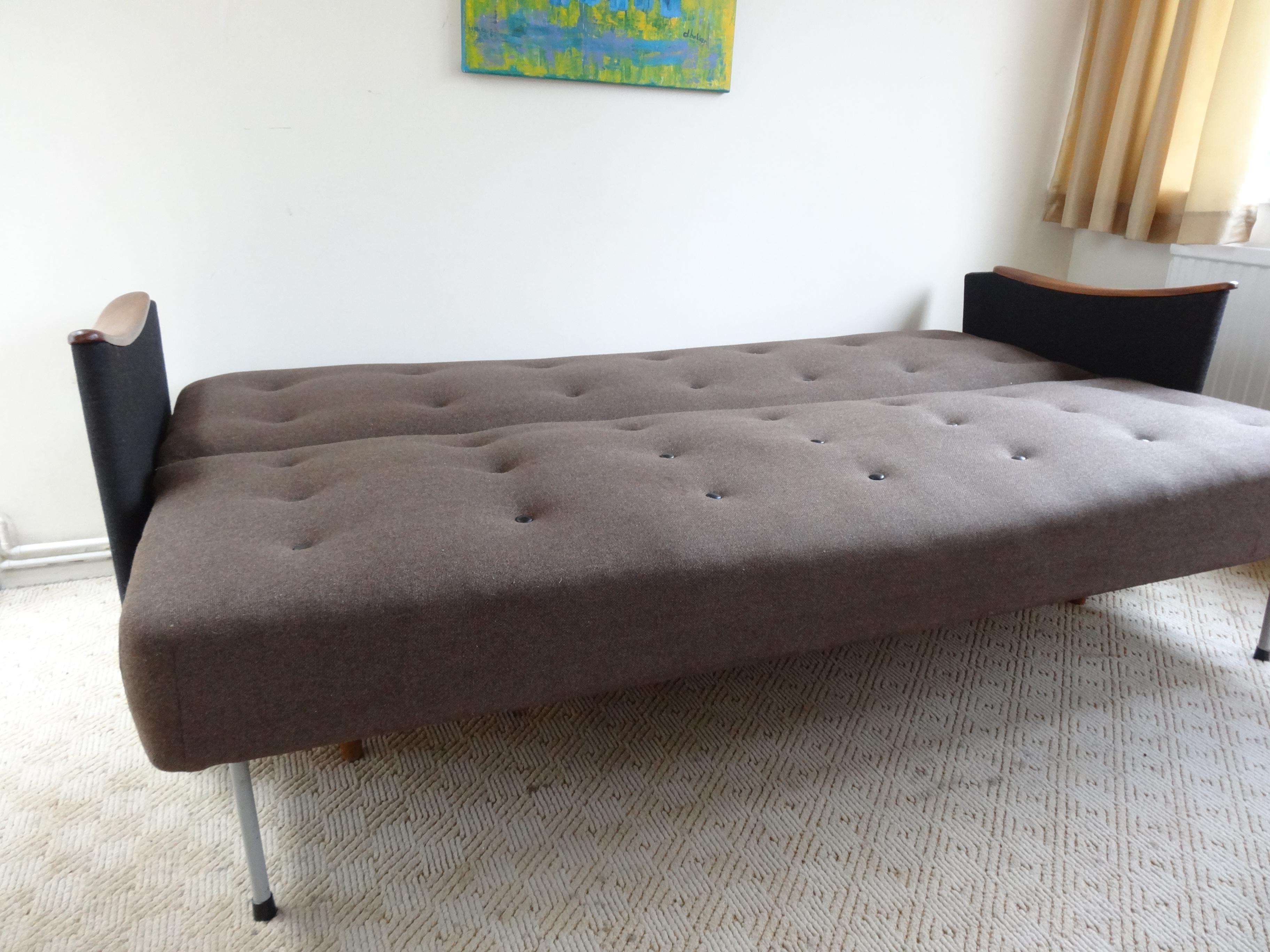 Fabric Original 1950s Danish 3-Seat Sofa or Daybed For Sale