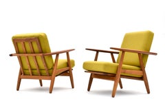 Original 1950s Danish Hans Wegner GE240 Teak & Oak Cigar Chair For Getama