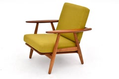 Original 1950s Danish Hans Wegner GE240 Teak & Oak Cigar Chair For Getama