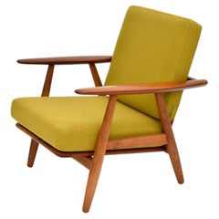Original 1950s Danish Hans Wegner GE240 Teak & Oak Cigar Chair For Getama