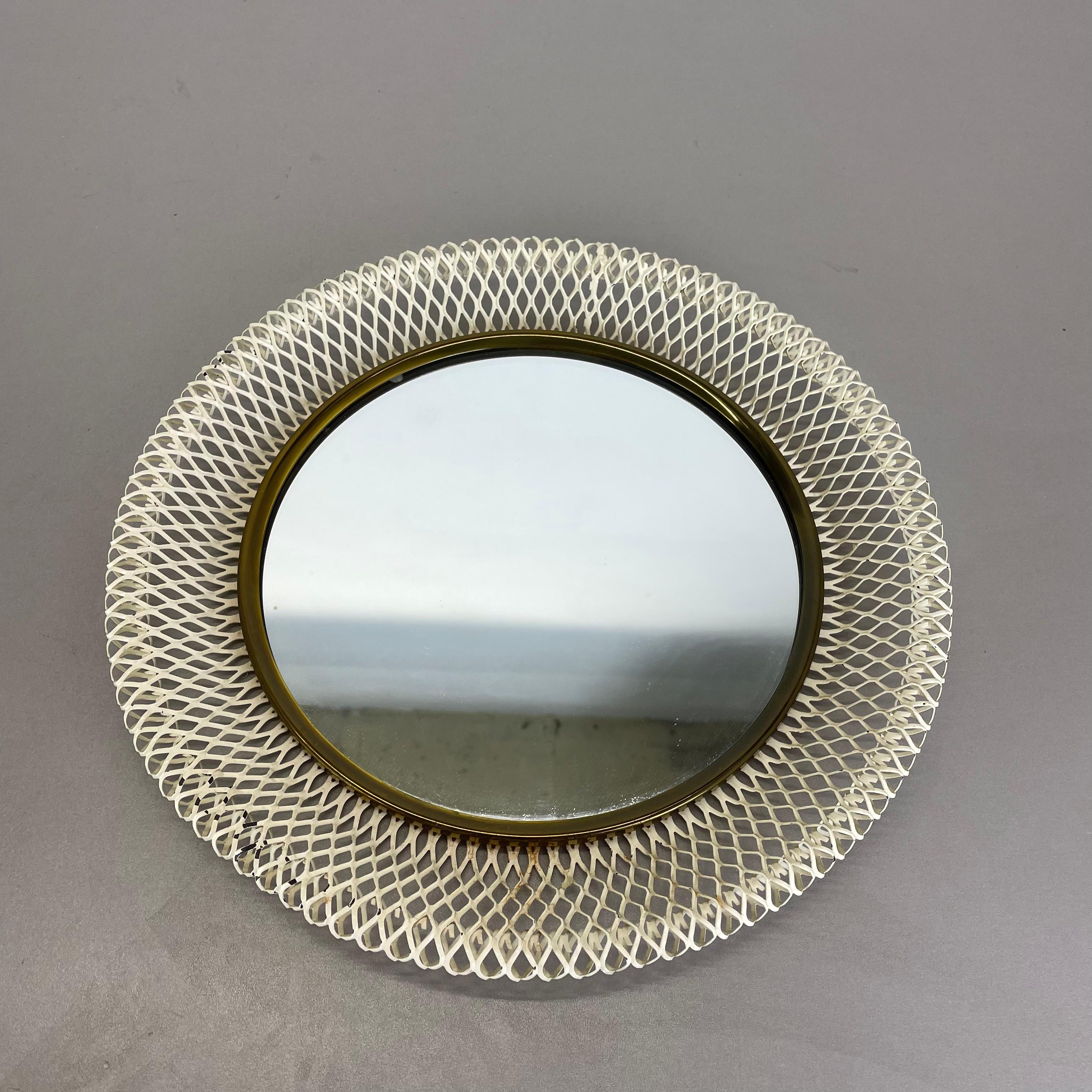Original 1950s French Mategot Style Bauhaus Metal Wall Mirror, France 1950s For Sale 9