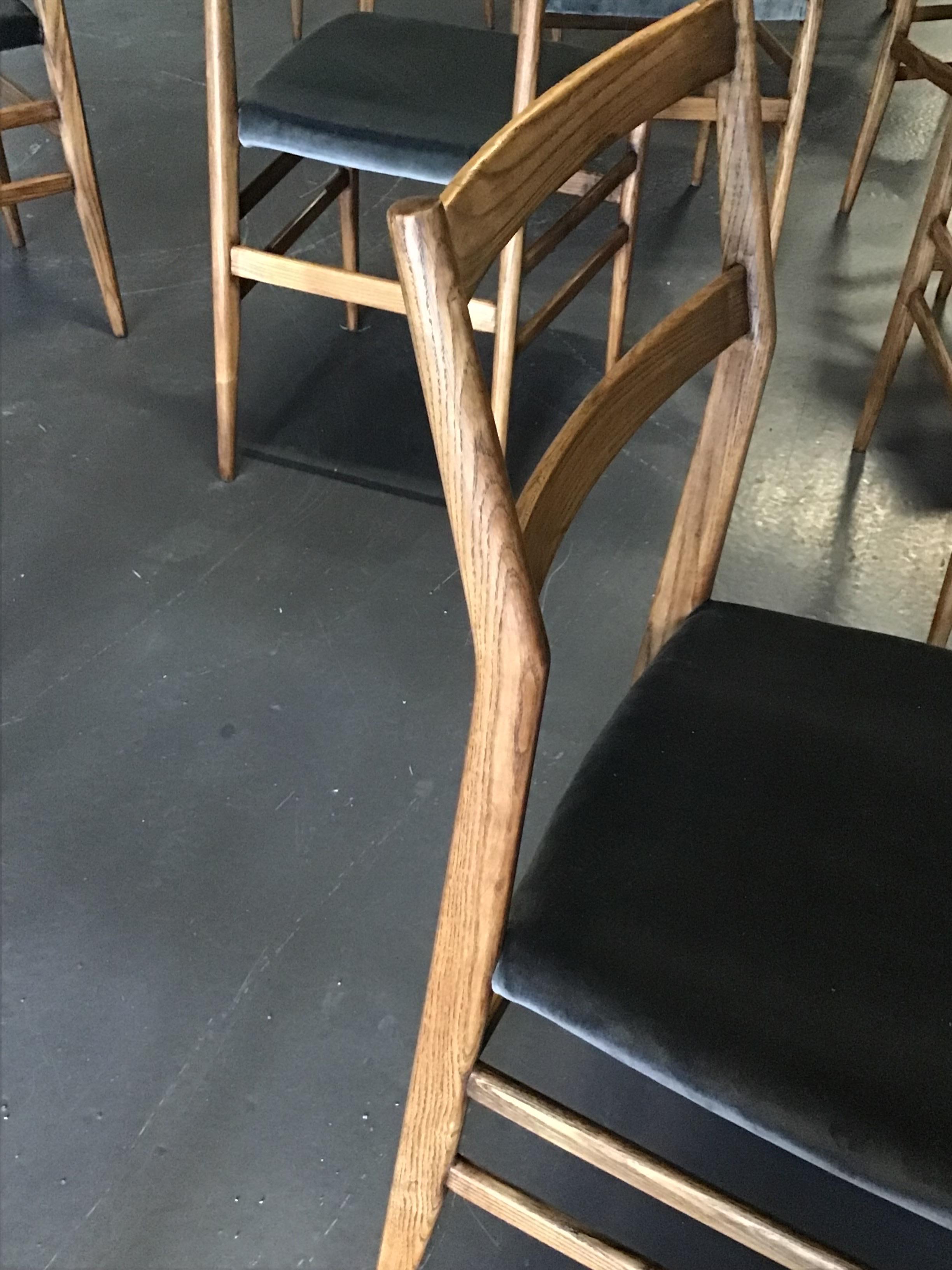 Original 1950's Gio Ponti Leggera Dining Chairs by Cassina. Set of 10  For Sale 7