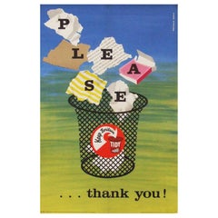 Original 1950s Keep Britain Tidy Poster by Reginald Mount Recycle Trash