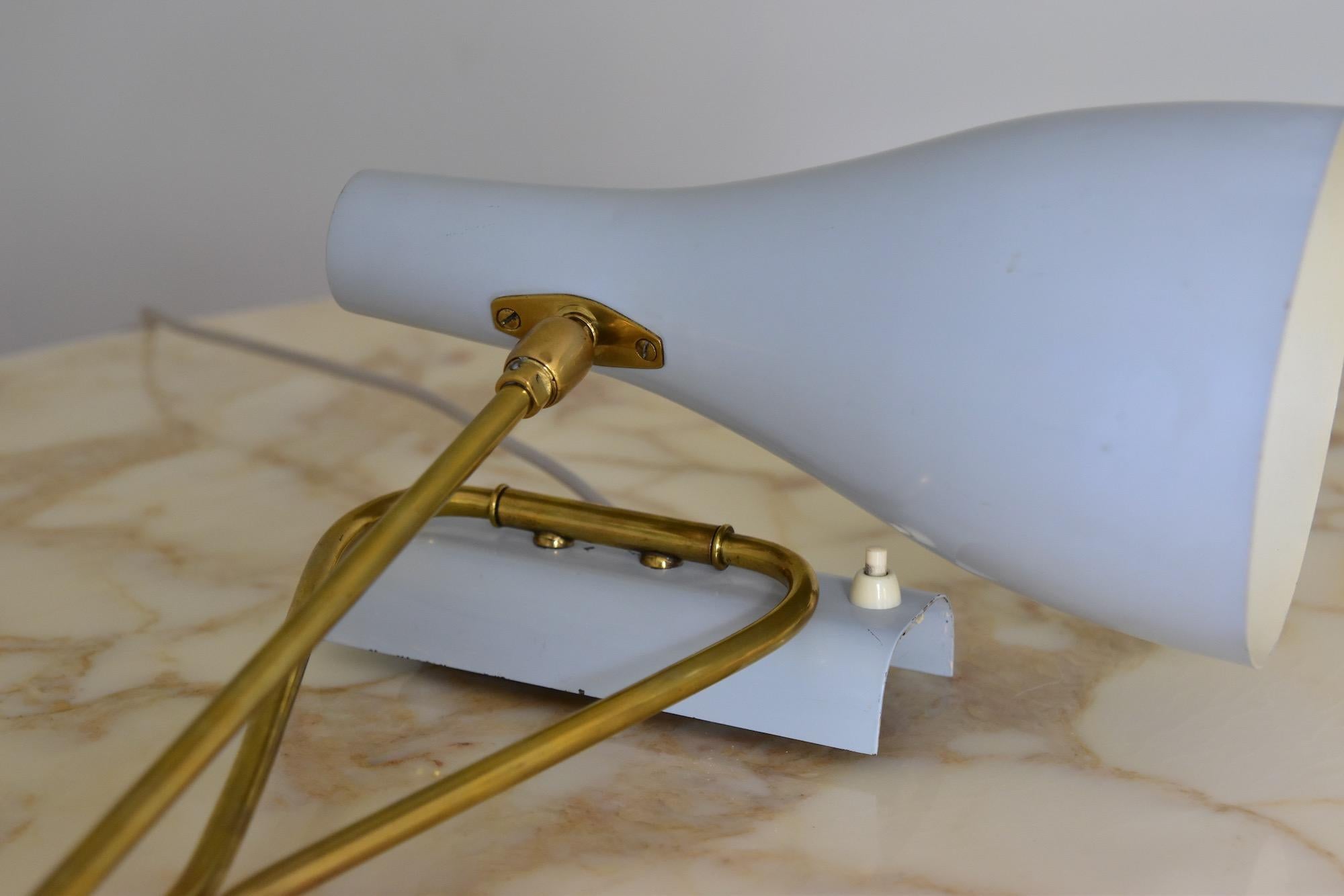 Original 1950s Light Blue & Brass Metal Swing Wall Light Made by Cosack, Germany For Sale 3