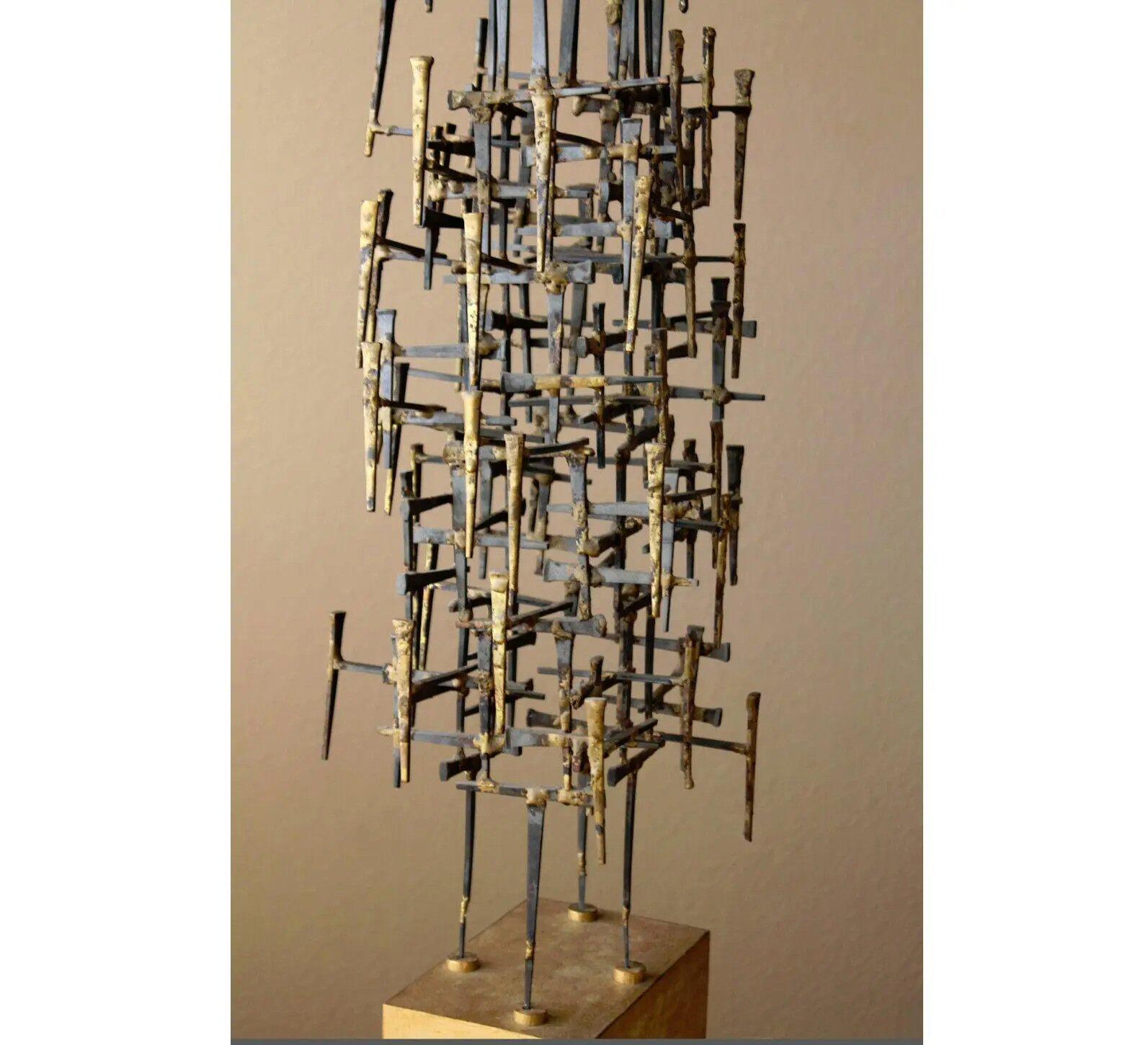 Original 1950s Mid Century Brutalist Abstrakte Metal Art Modern Art Skulptur (Brutalismus) im Angebot