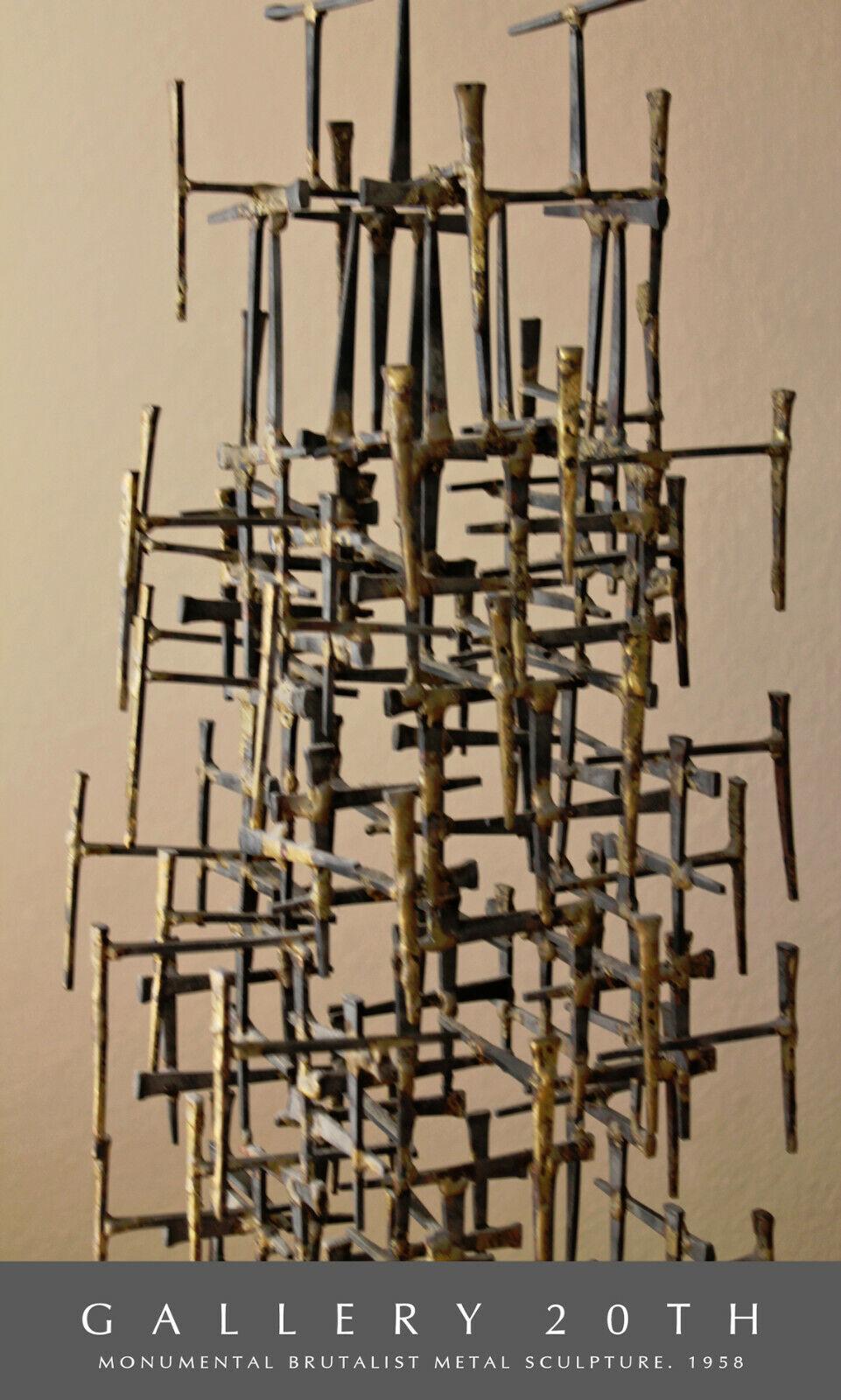 Original 1950s Mid Century Brutalist Abstrakte Metal Art Modern Art Skulptur (20. Jahrhundert) im Angebot