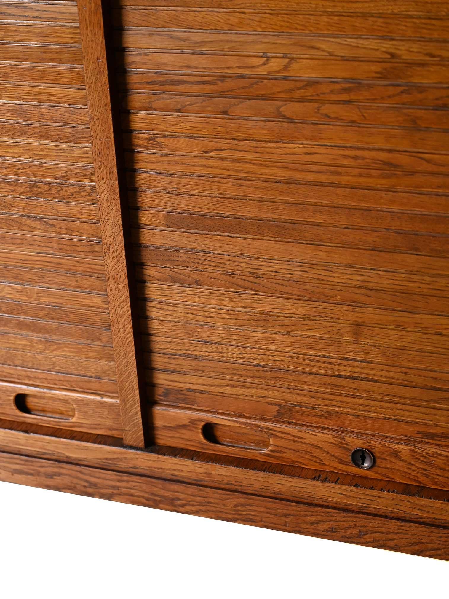 Original 1950s oak archive cabinet 4
