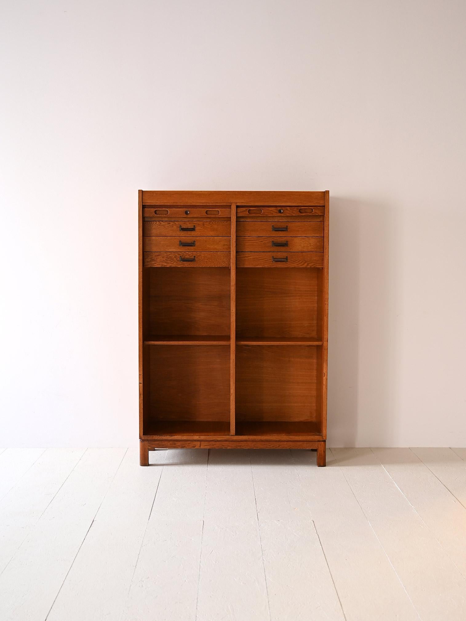 Scandinavian Original 1950s oak archive cabinet