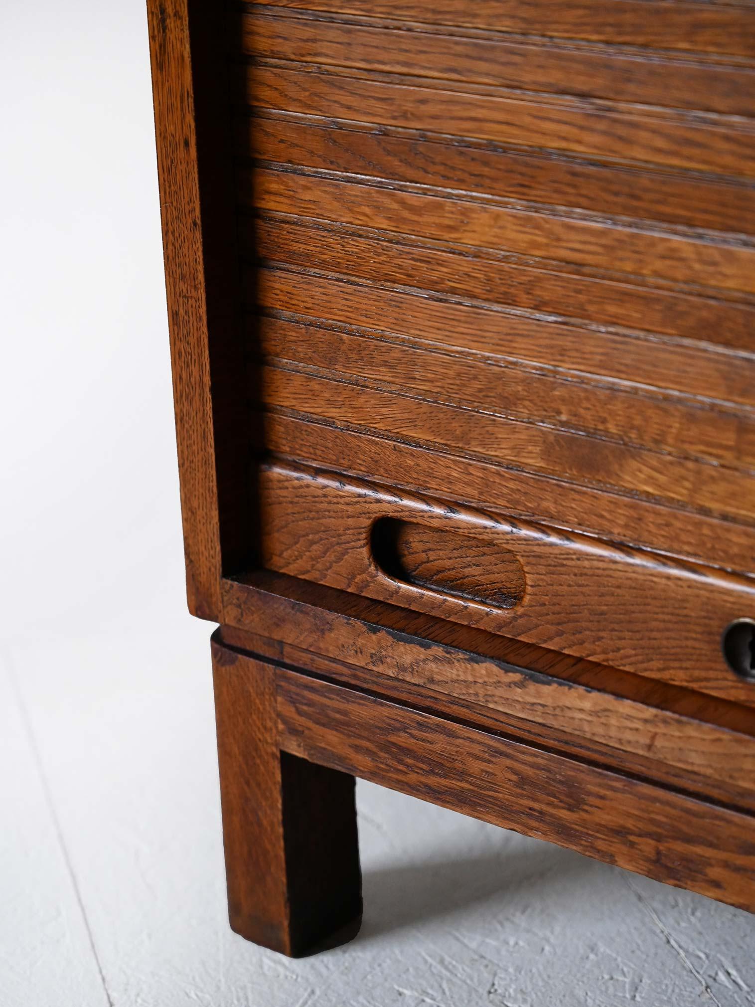 Original 1950s oak archive cabinet 1