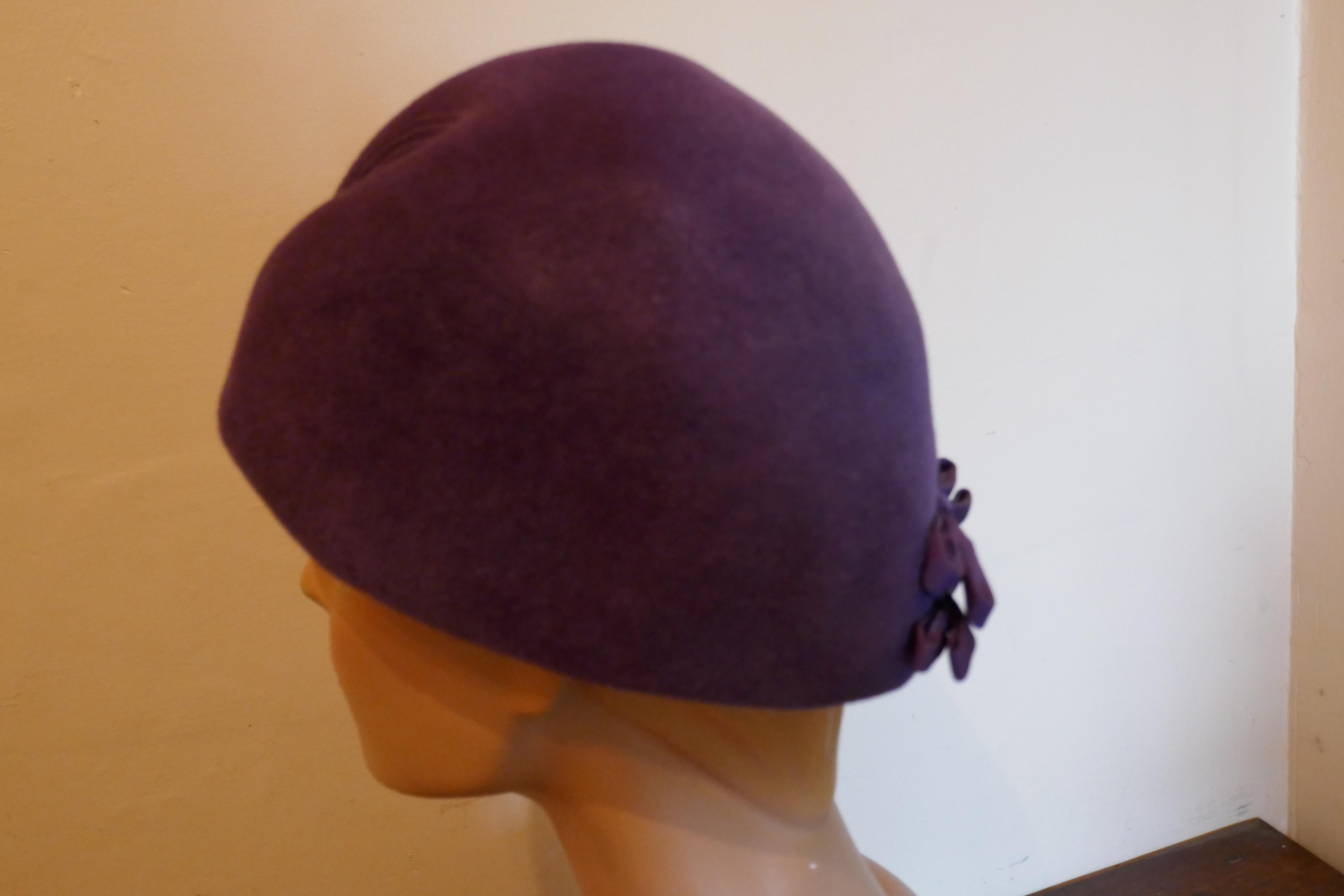purple pill box hat