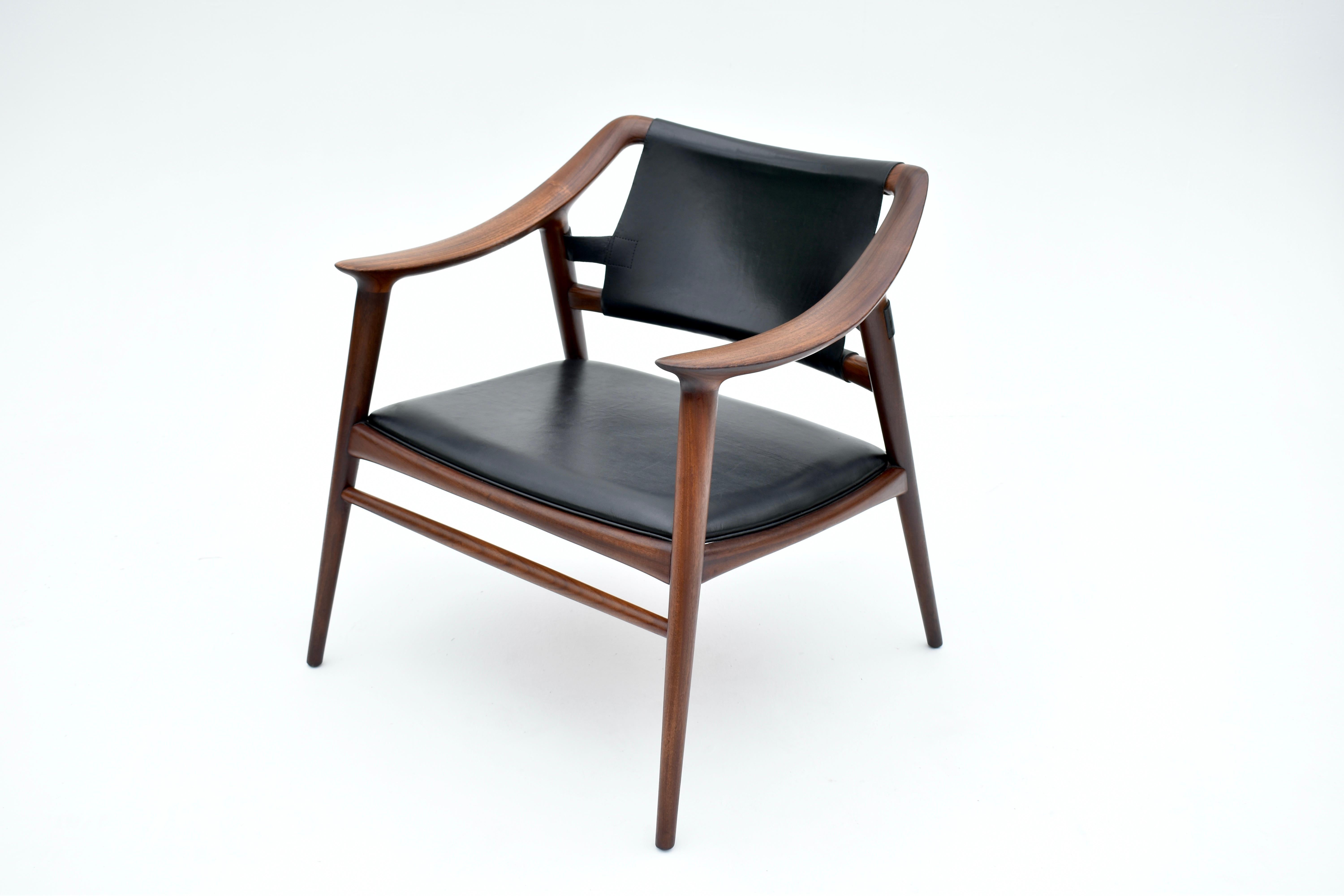 Leather Original 1950s Rastad & Relling Bambi Lounge Chair For Gustav Bahus, Norway