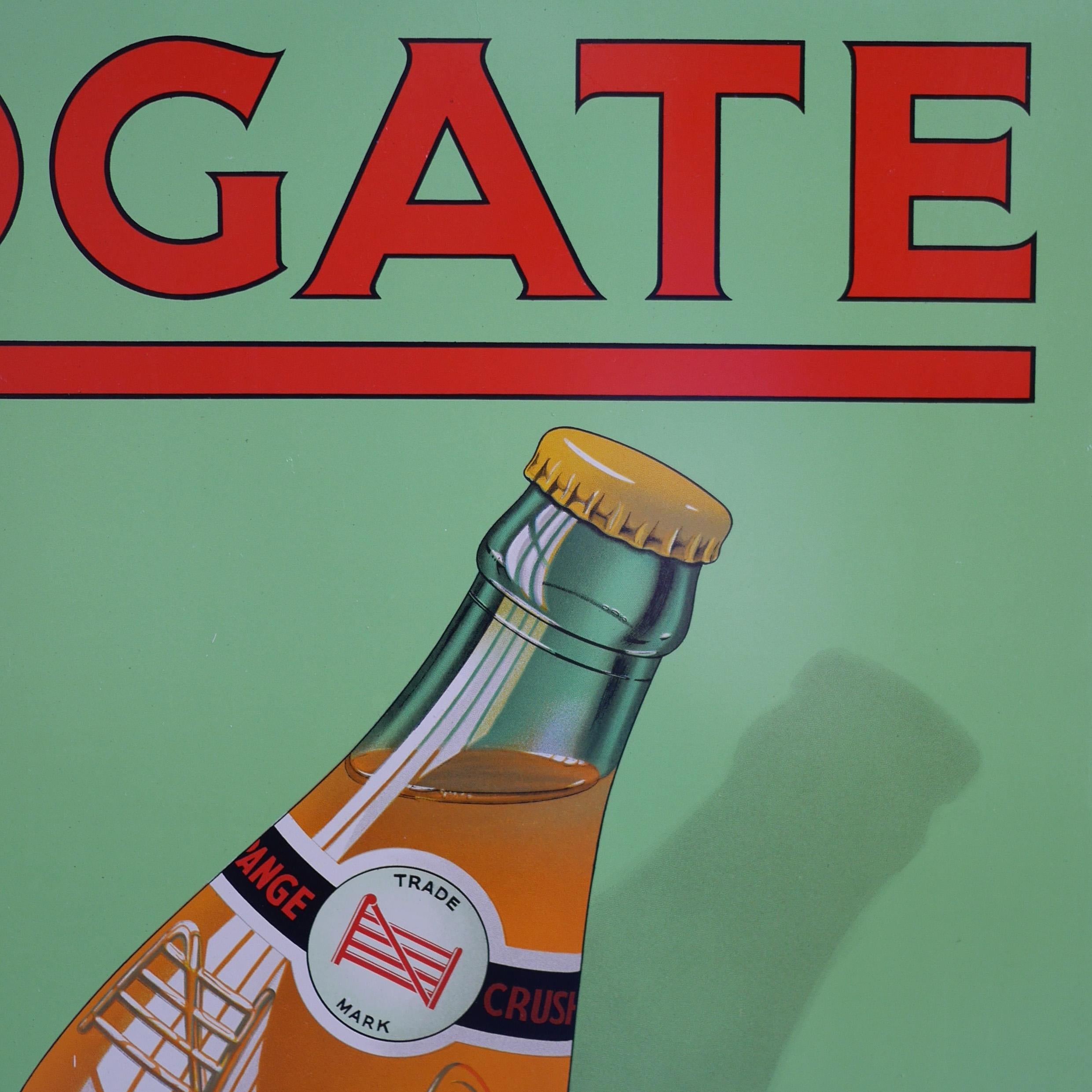 British Original 1950's Redgate of Nottingham fruit drinks enamel advertising sign For Sale