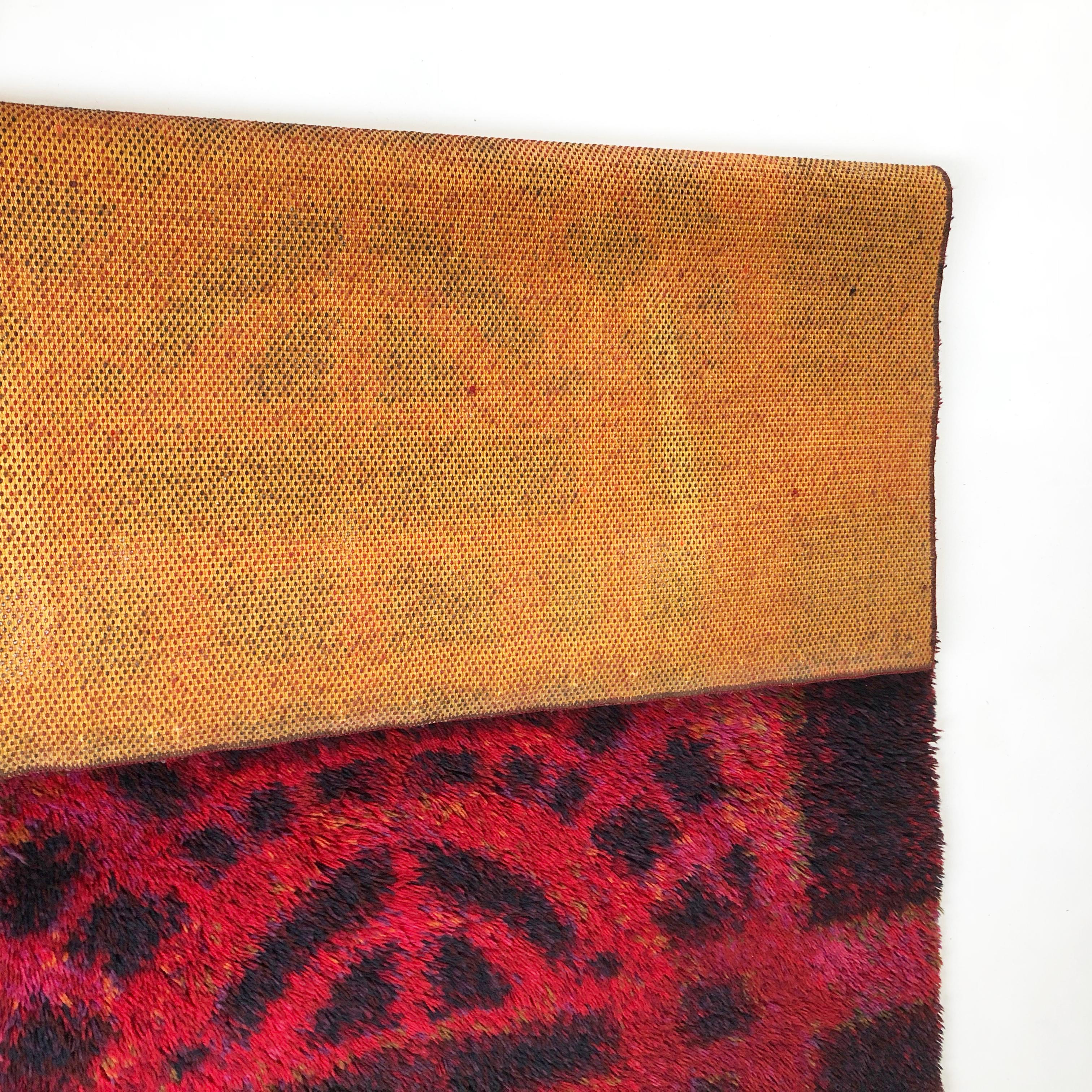 Kalevala Rya Rug Original 1950s Scandinavian Rya Rug by Ritva Puotila for Finnrya Oy AB ...
