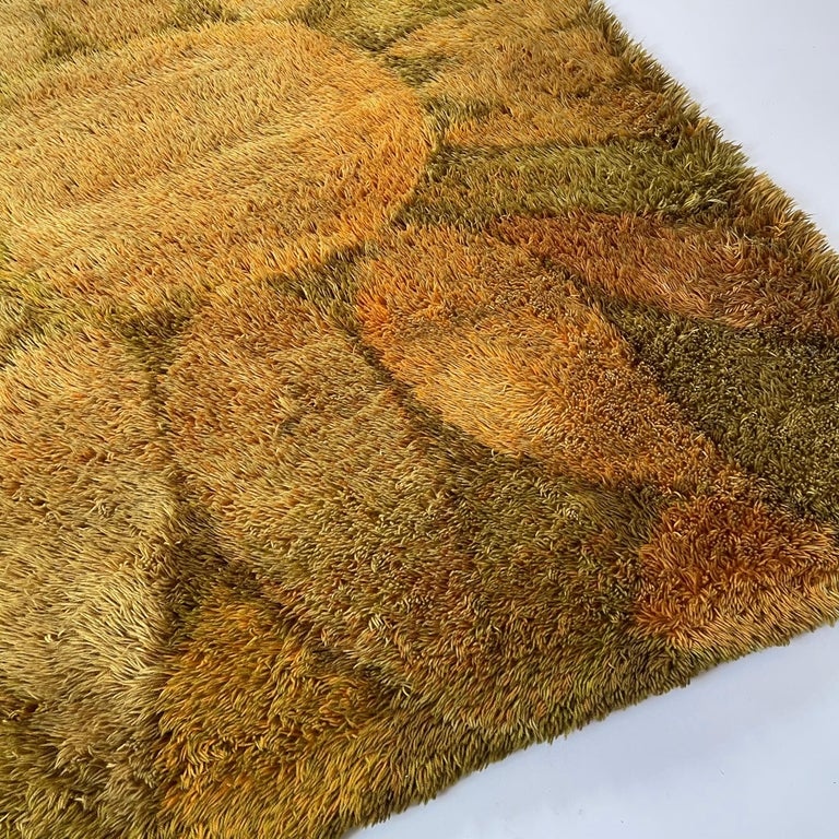 Original 1950s Scandinavian Rya Rug by Ritva Puotila for Finnrya Oy AB