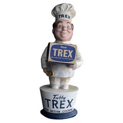 Figurine publicitaire originale des magasins des années 1950 "TUBBY TREX" pour la margarine Trex