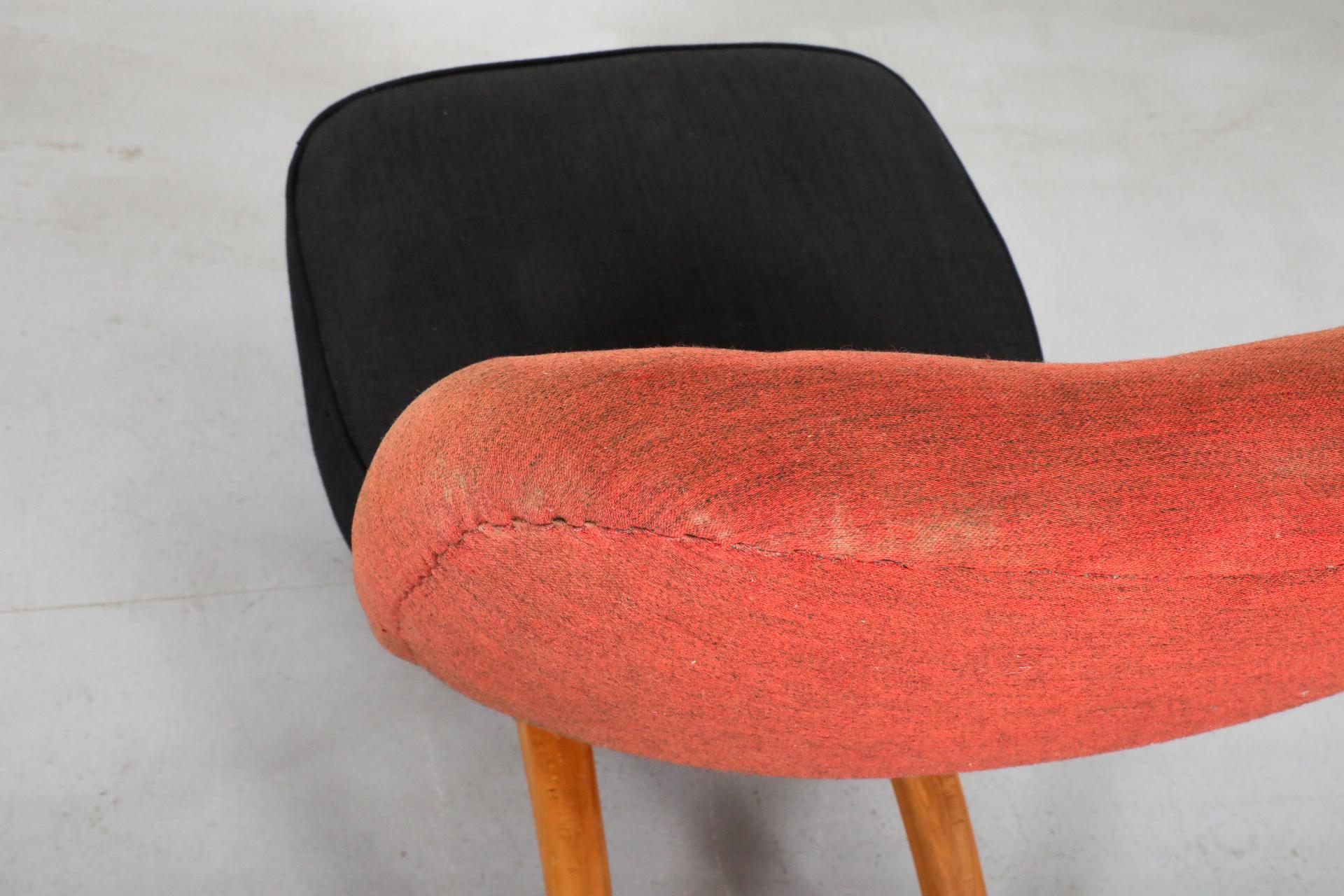 Original 1950's Theo Ruth Congo Chair for in Brick and Black 10