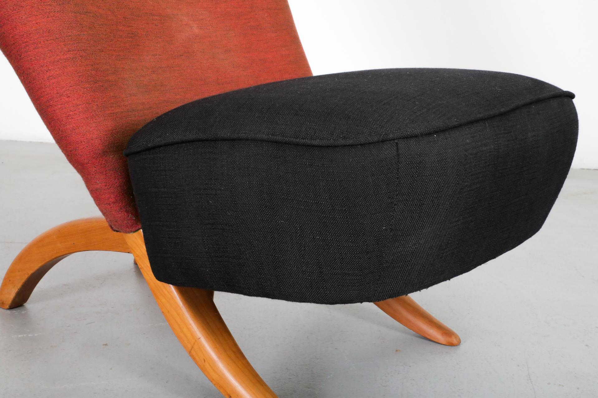 Original 1950's Theo Ruth Congo Chair for in Brick and Black 11