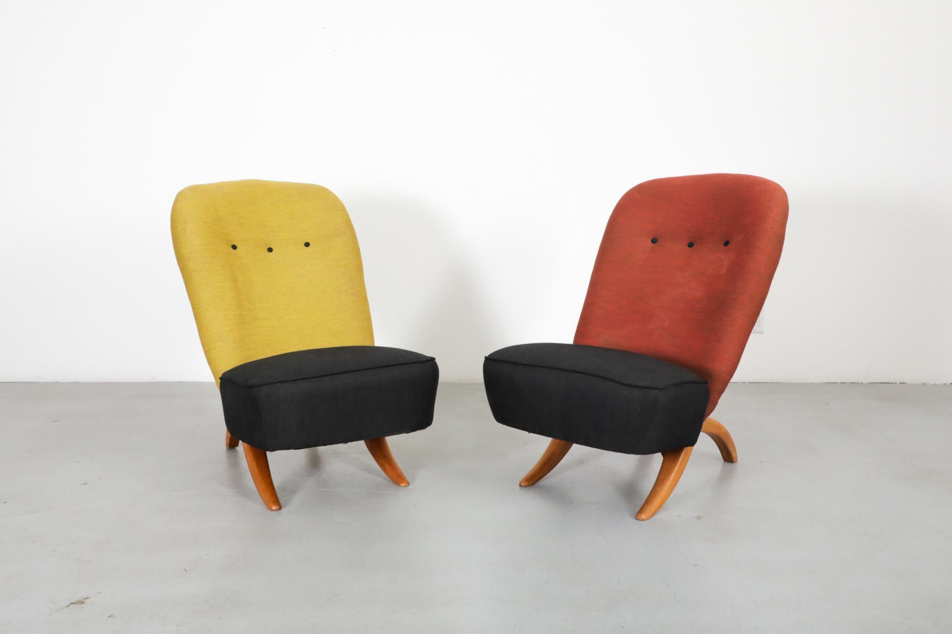 Original 1950's Theo Ruth Congo Chair for in Brick and Black 13