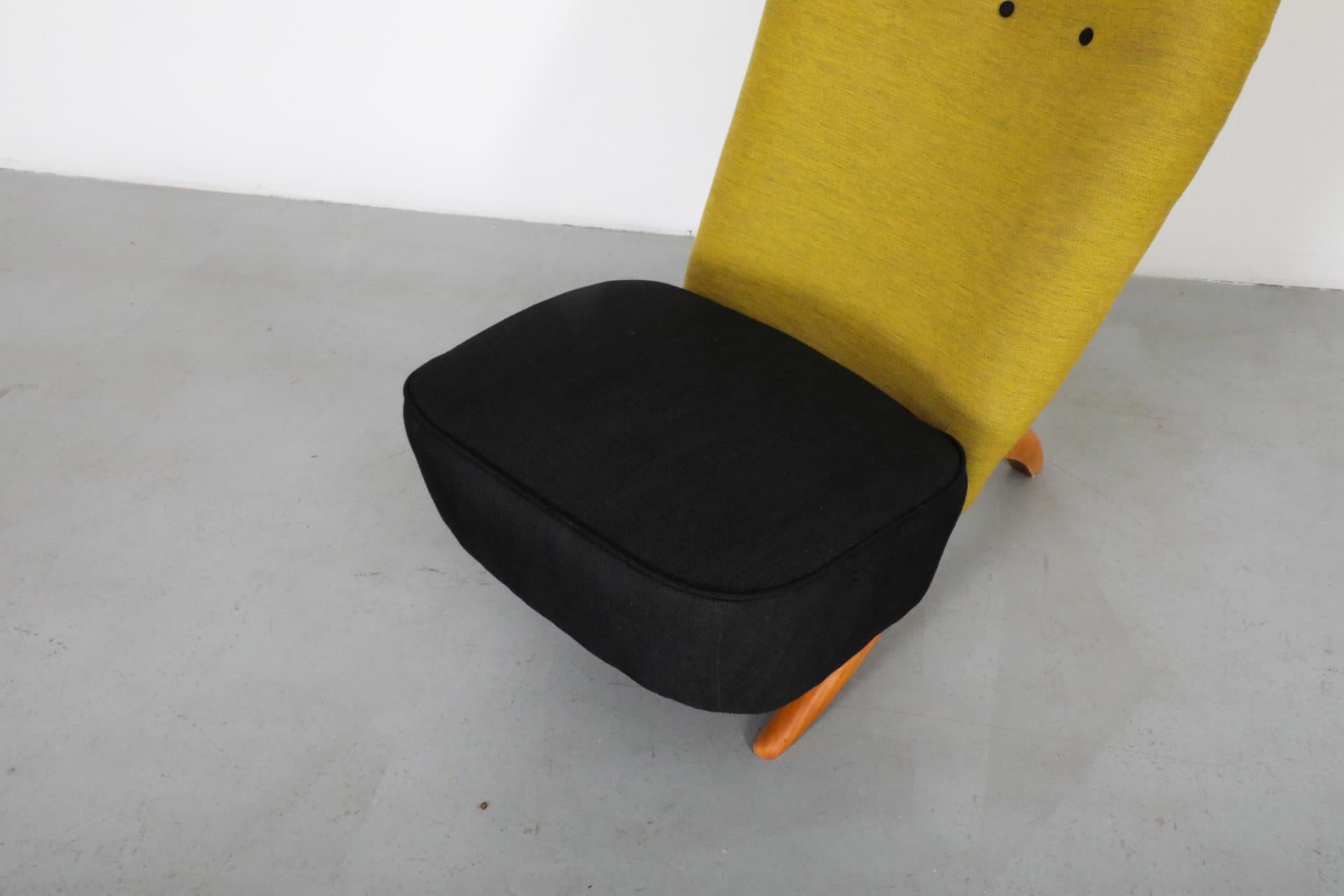Sedia Theo Ruth Congo originale del 1950 in Citrino e Nero in vendita 4