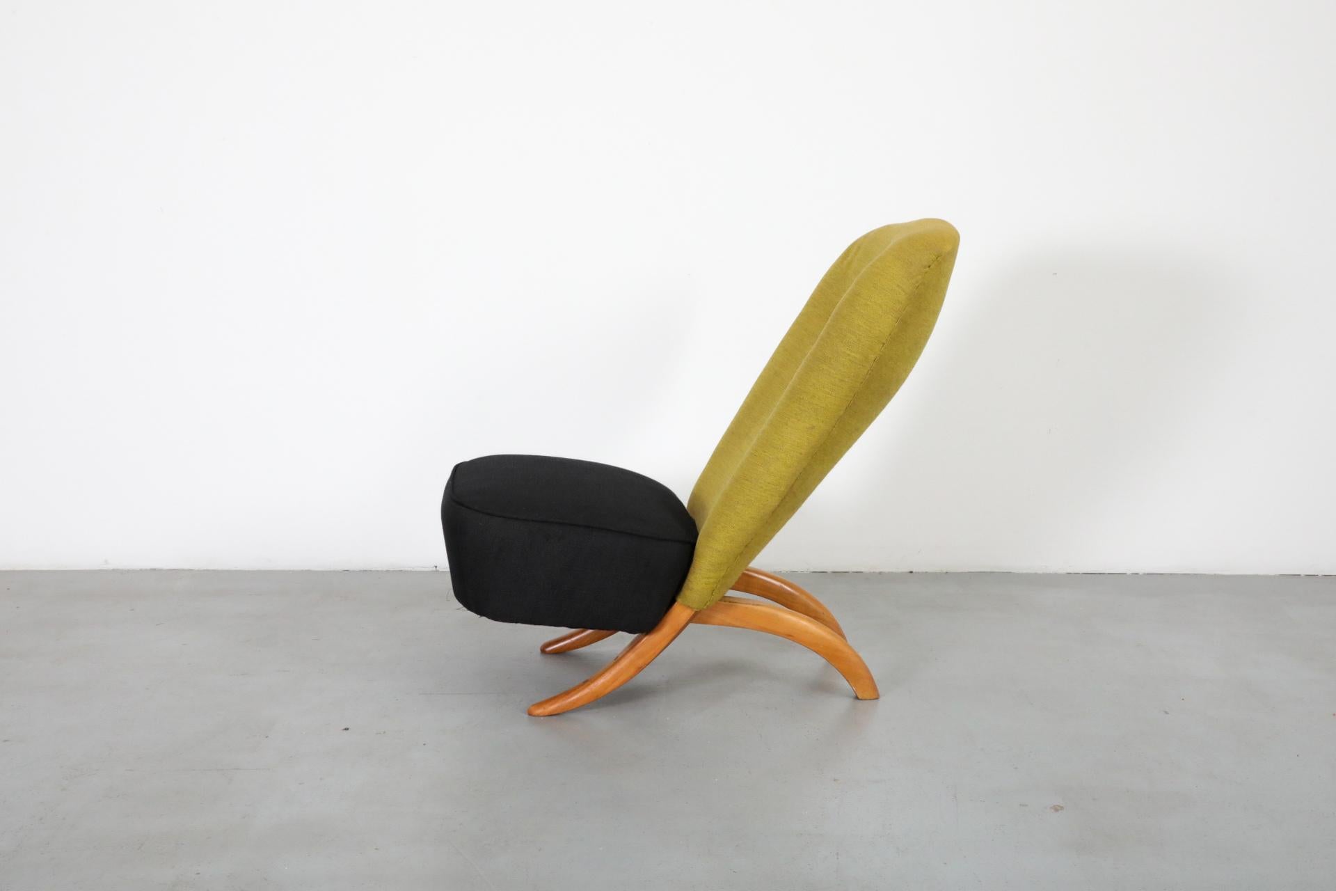 Mid-Century moderno Sedia Theo Ruth Congo originale del 1950 in Citrino e Nero in vendita