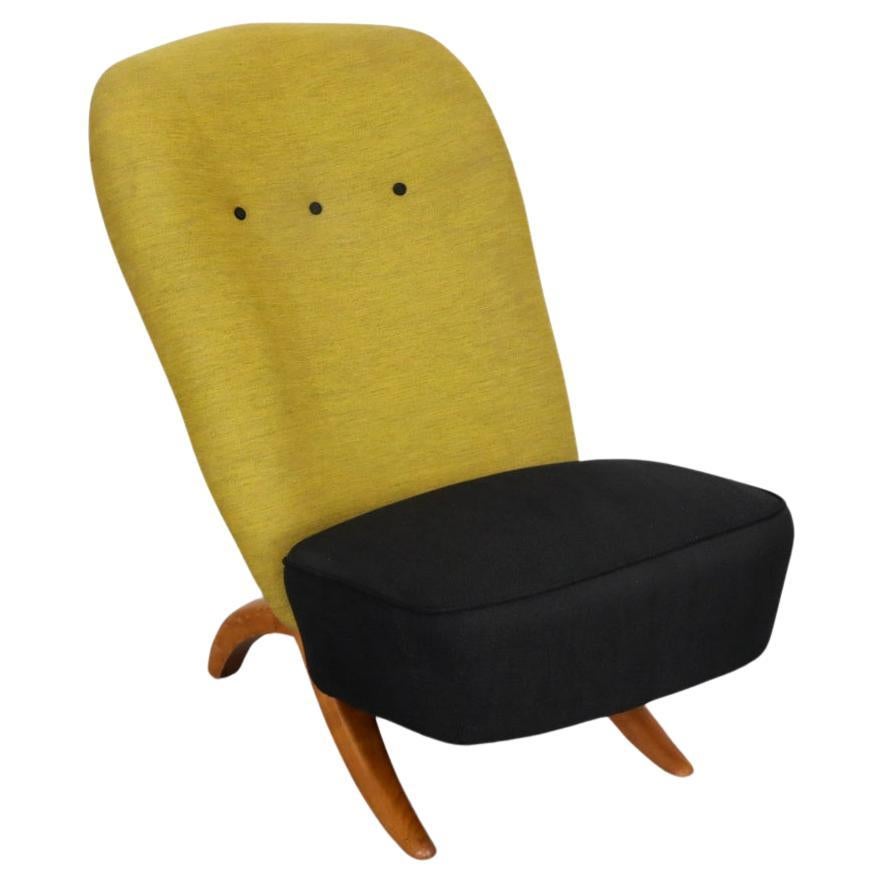 Original 1950's Theo Ruth Congo Chair in Citrine and Black