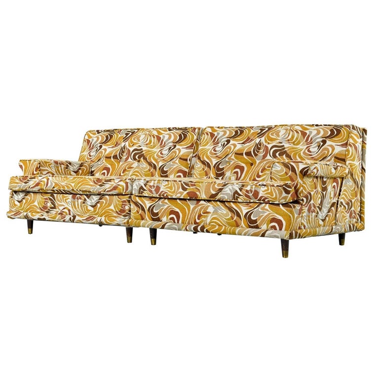 Modular Settee Sofa Set, Original Psychedelic Abstract Print Tribal