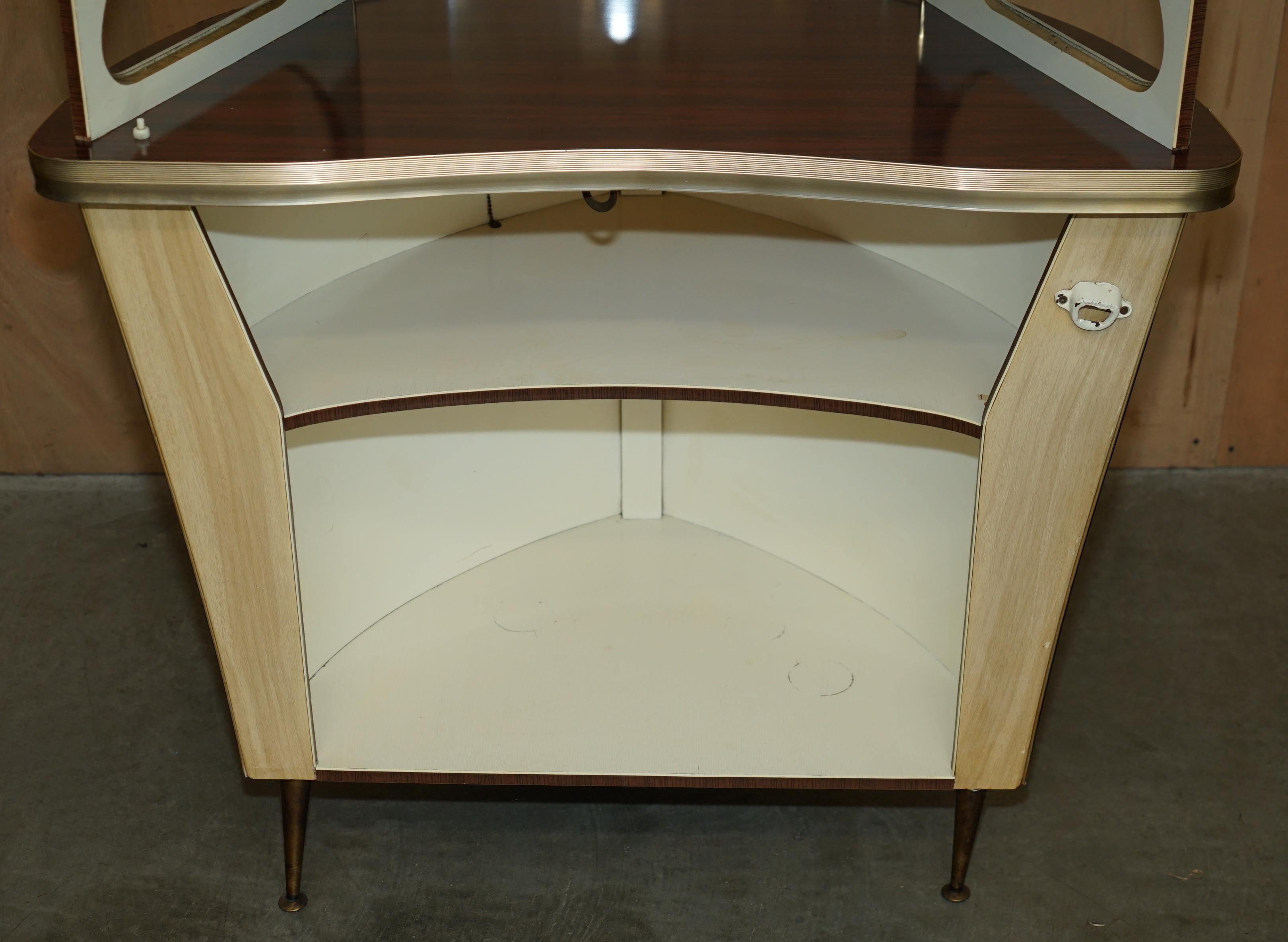 ORIGINAL 1950's UMBERTO MASCAGNI BOLOGNA ITALIAN HOME COCKTAIL BOAT BAR & STOOL en venta 7