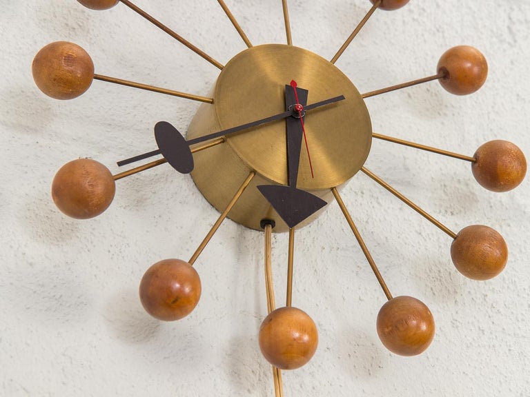 Original 1950s Vintage Nelson Ball Clock For Sale at 1stDibs
