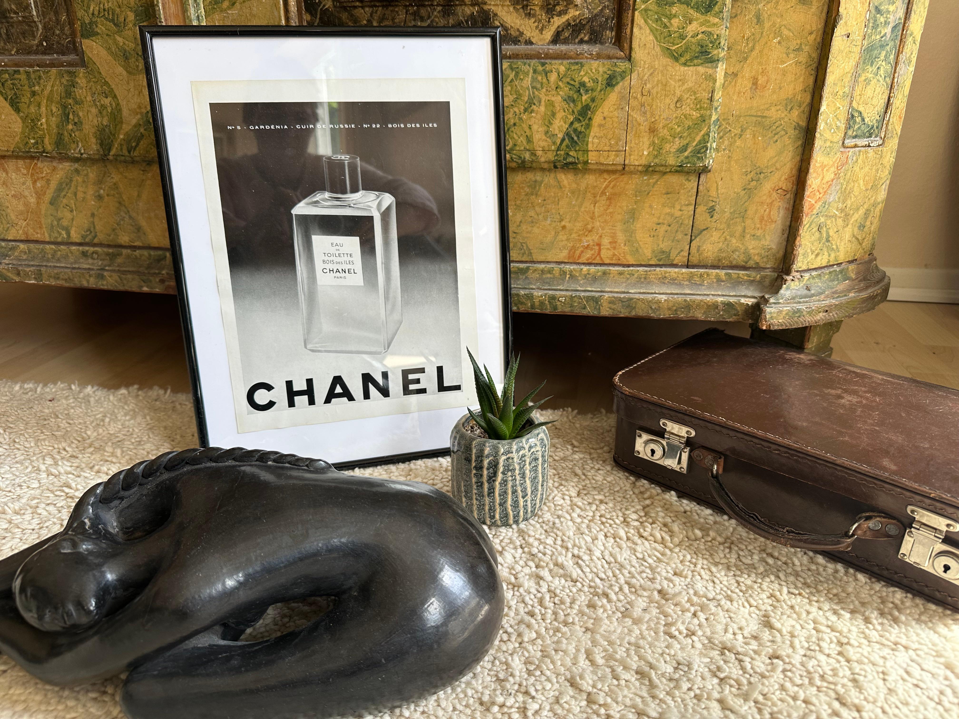 Mid-Century Modern Original 1952 Chanel Advertisement from Femina Magazine – Framed Vintage Fashion For Sale
