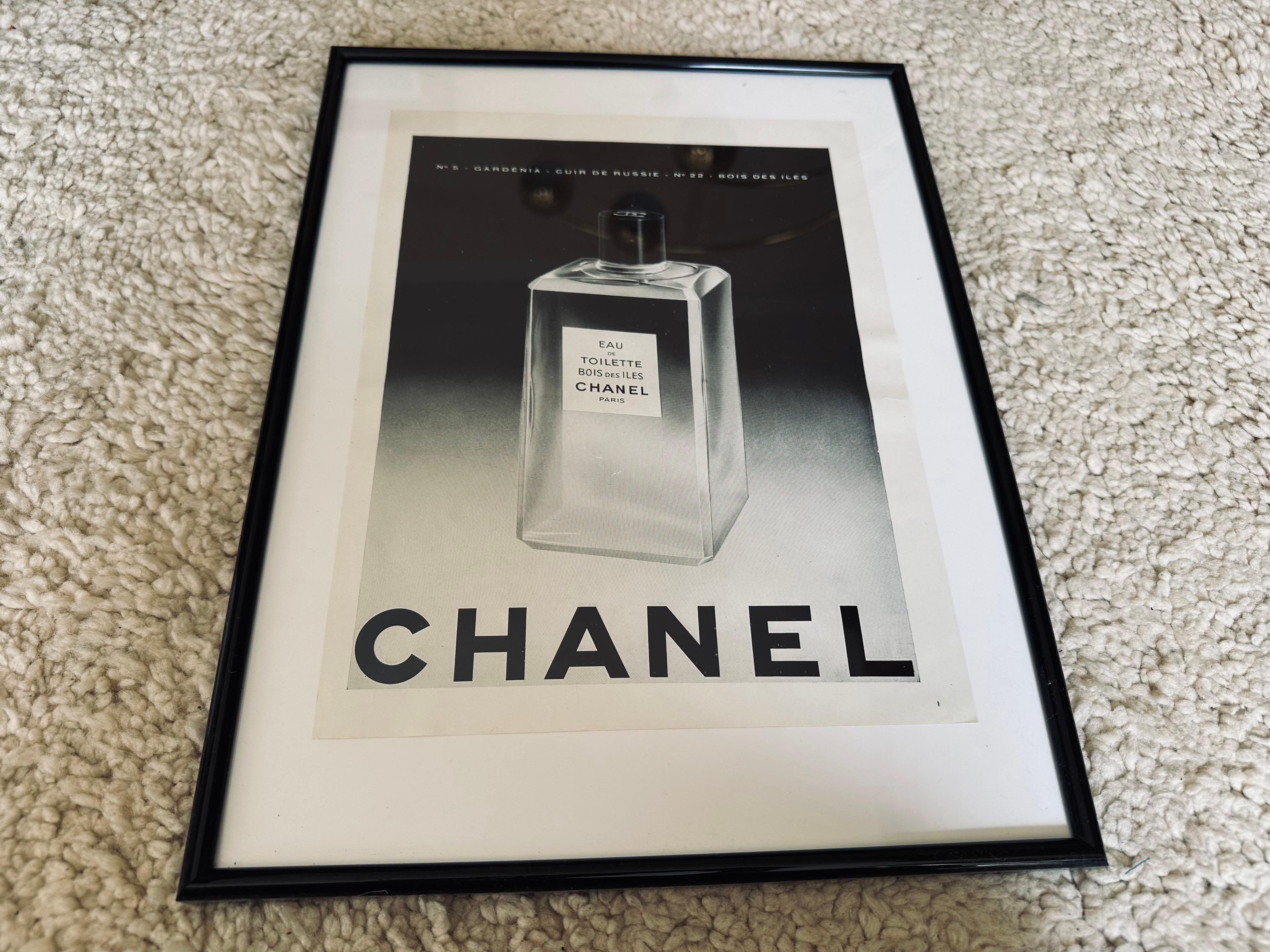 Mid-20th Century Original 1952 Chanel Advertisement from Femina Magazine – Framed Vintage Fashion For Sale