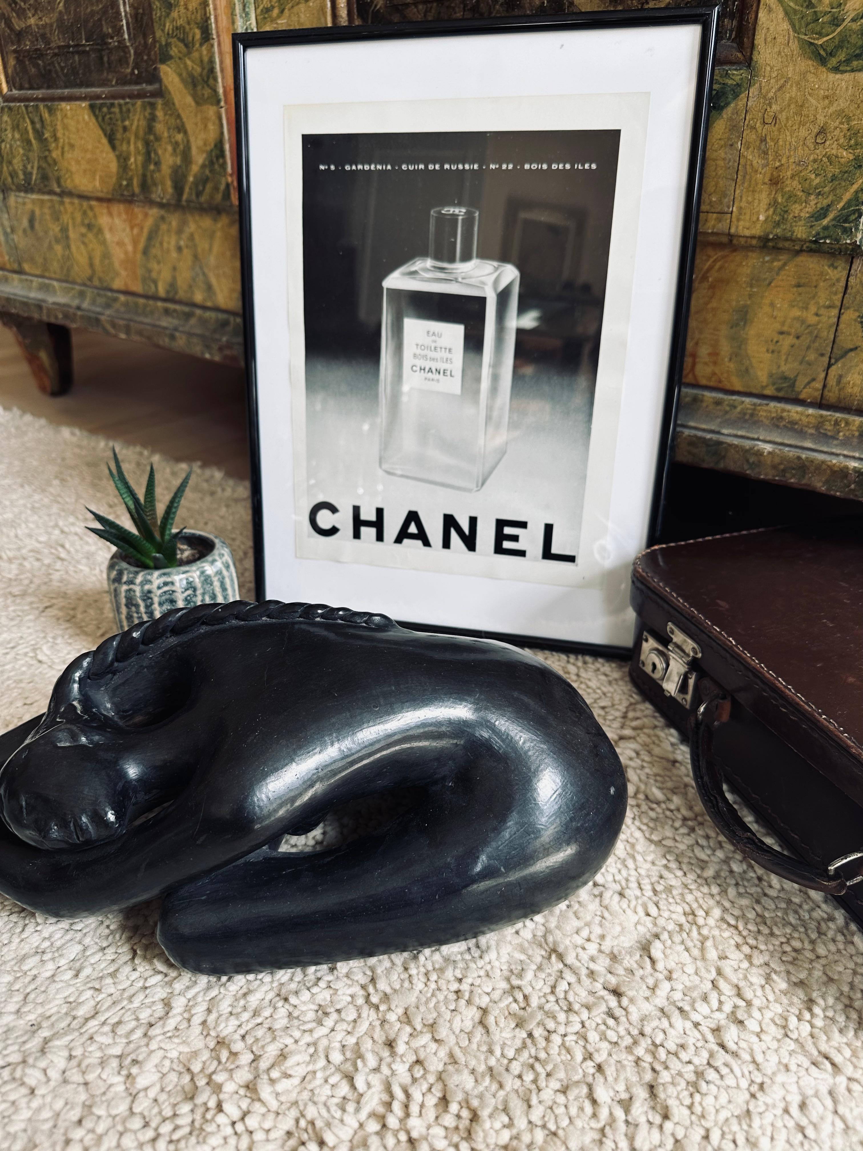 Paper Original 1952 Chanel Advertisement from Femina Magazine – Framed Vintage Fashion For Sale
