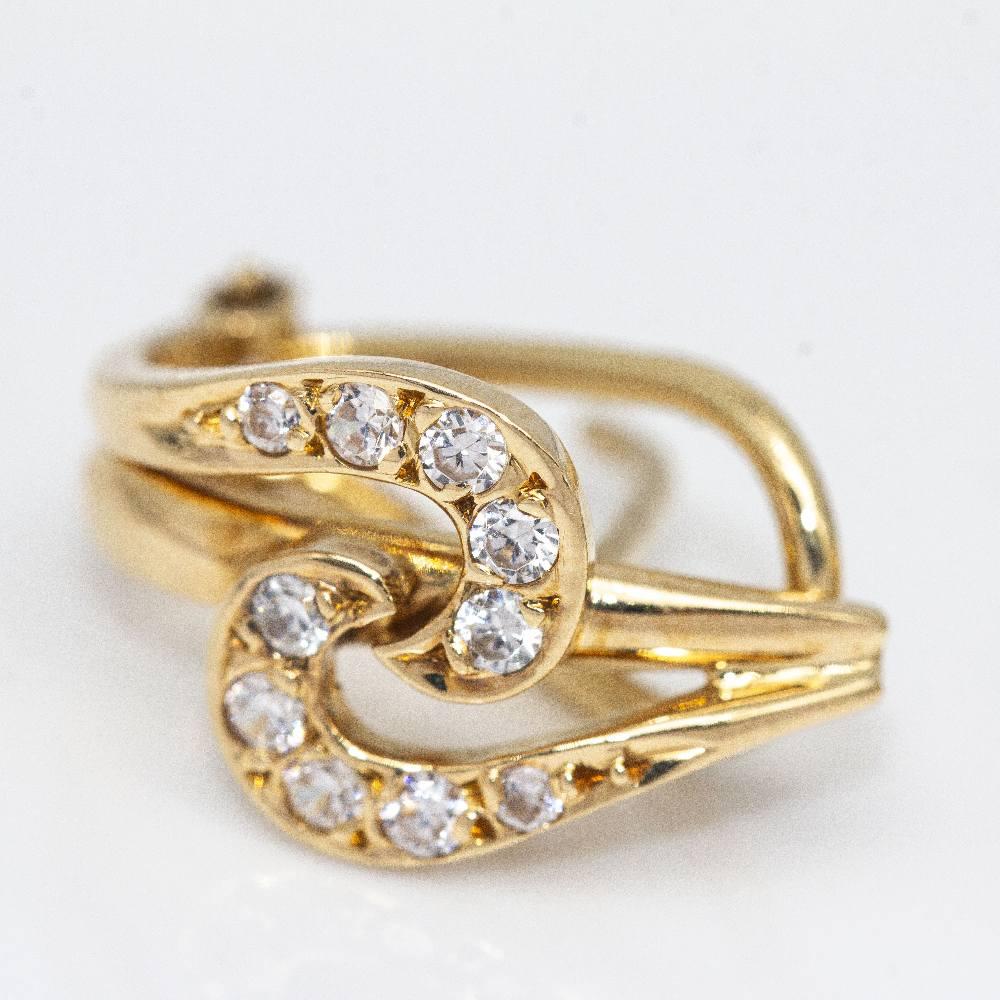 Brilliant Cut Original 1955 Earrings in Gold and Diamonds For Sale