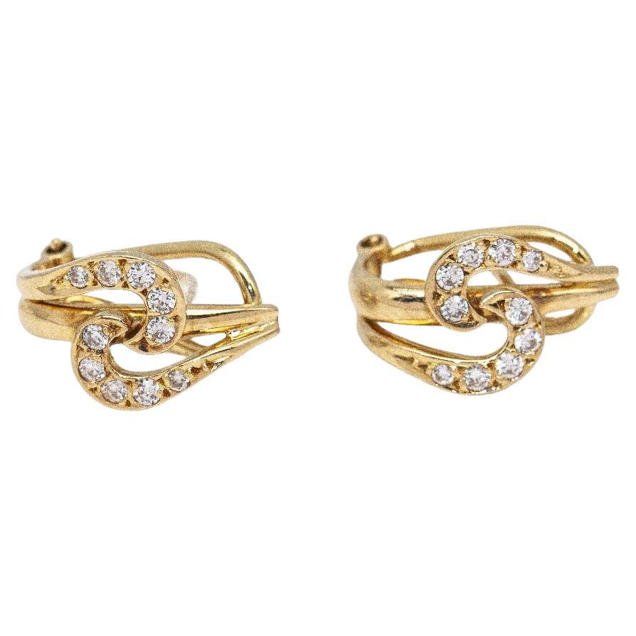 Boucles d'oreilles originales de 1955 en or et diamants