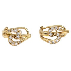 Retro Original 1955 Earrings in Gold and Diamonds