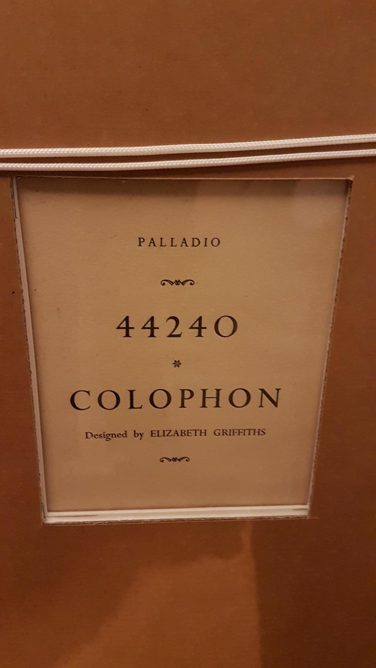 Original 1957 Palladio Paper Sample 'Colophon' Designed by Elizabeth ...