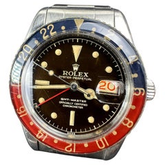 Original 1959 Rolex Ref 6542 Steel GMT Master Watch Tropical Dial Bakelite Bezel