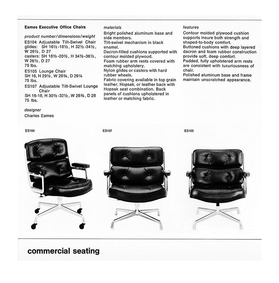 Mid-Century Modern ORIGINAL 1960-1968 HERMAN MILLER 675 EAMES TiME LIFE LOBBY SWIVEL ARMCHAIR ES105 For Sale