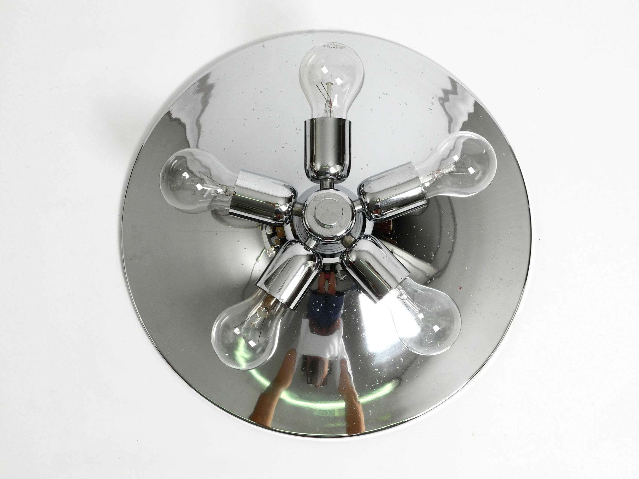 Original 1960 Large Cosack Chrome Sputnik Space Age Ceiling Lamp In Good Condition For Sale In München, DE