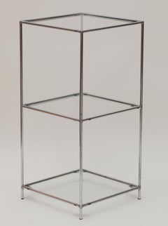 Original 1960 Poul Cadovius 'Abstracta' modulares Regal aus verchromtem Metall und Glas