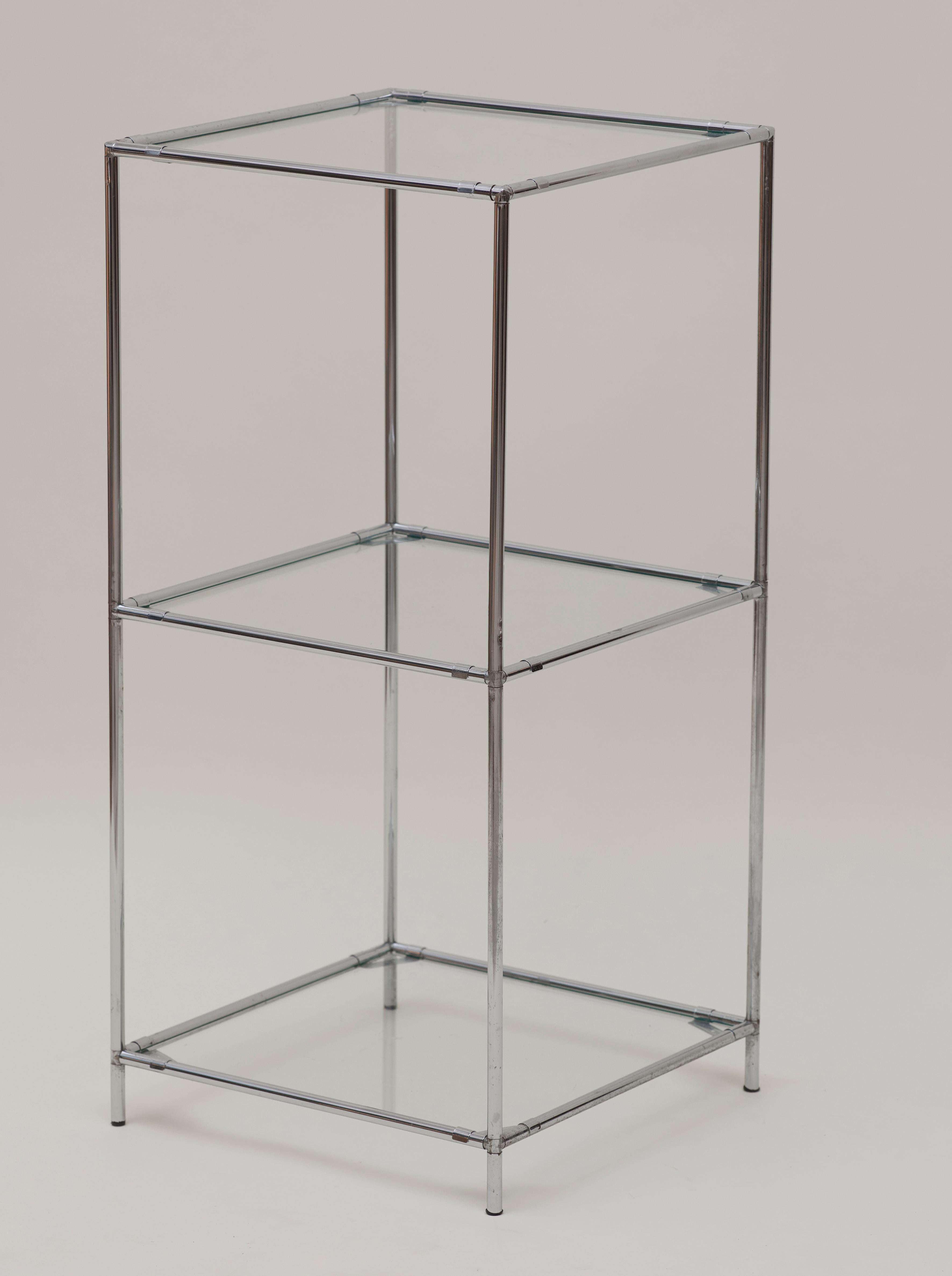 Metal Original 1960 Poul Cadovius 'Abstracta' modular Shelf in chromed metal and Glass For Sale