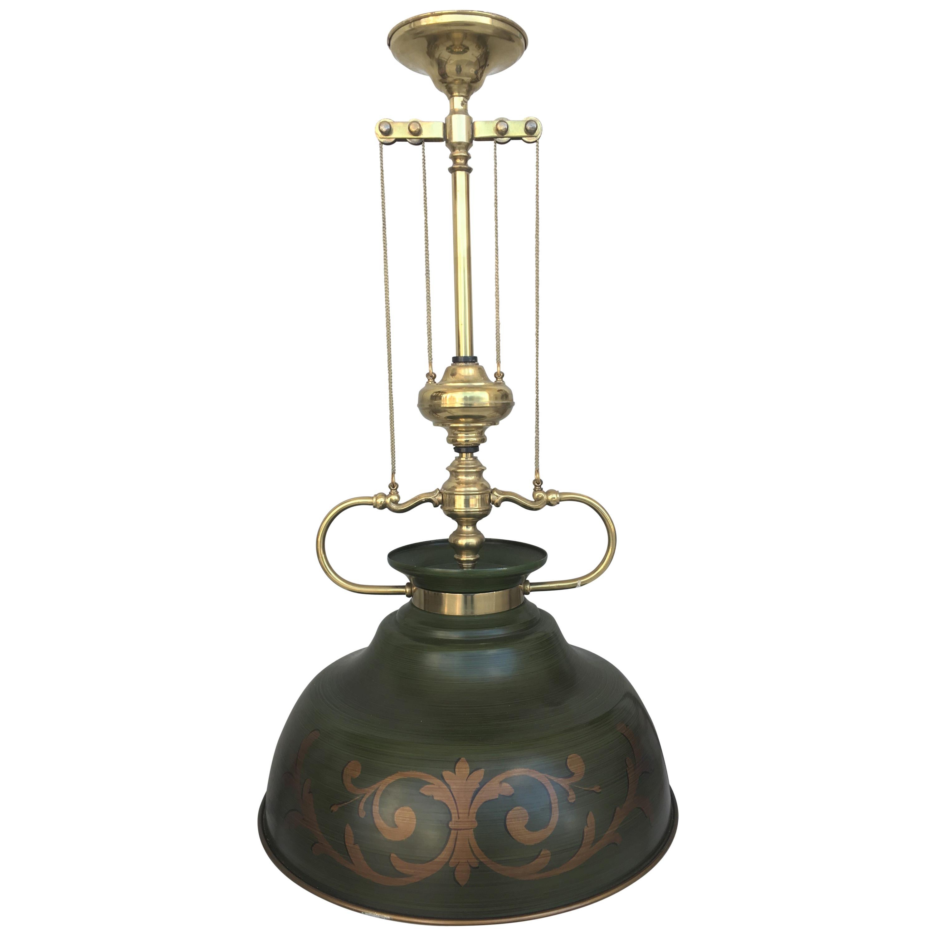 Adjustable Height Hanging Light with Counter Weight at 1stDibs