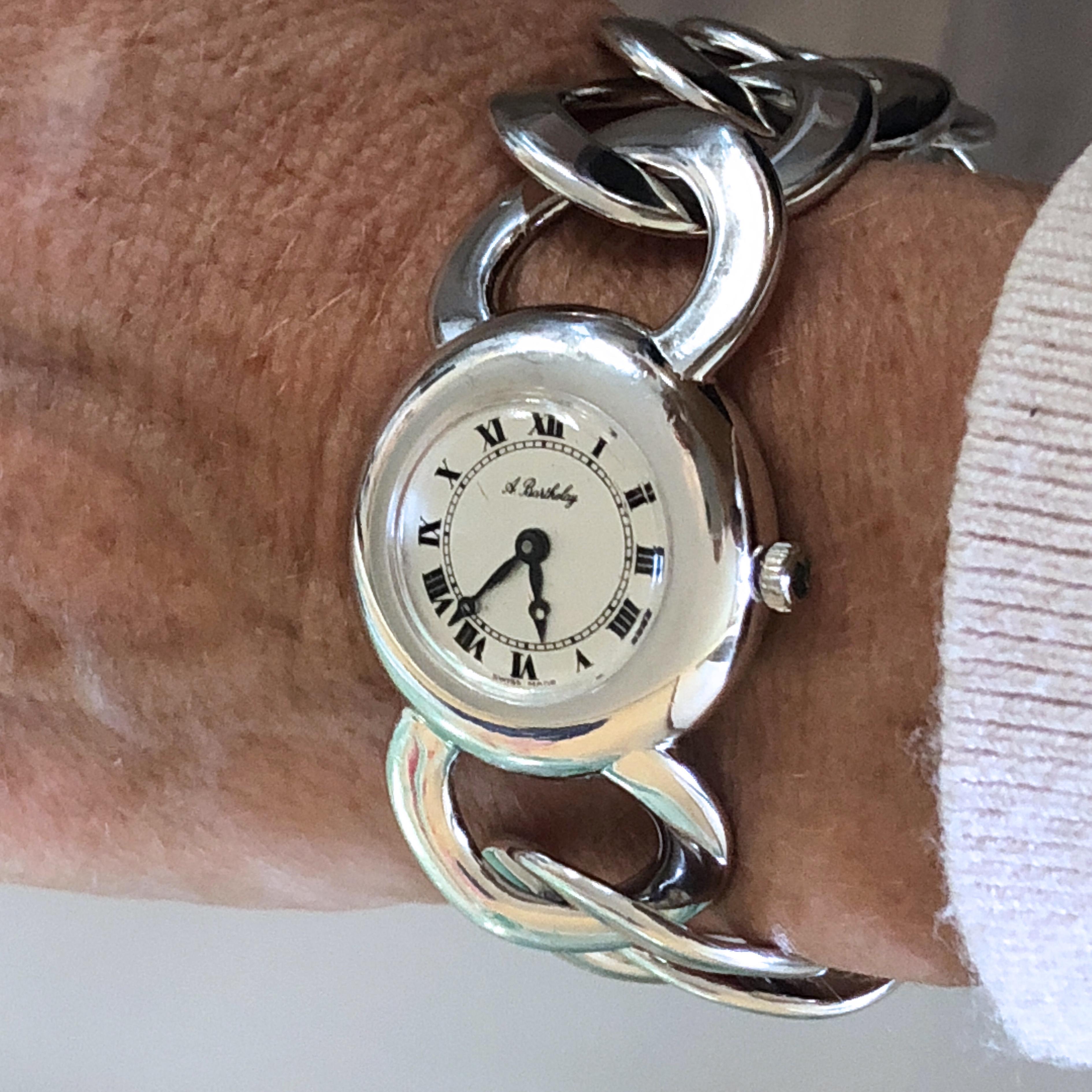 Original 1960s Alexis Barthelay Manual-Winding Movement Solid Silver Watch  at 1stDibs