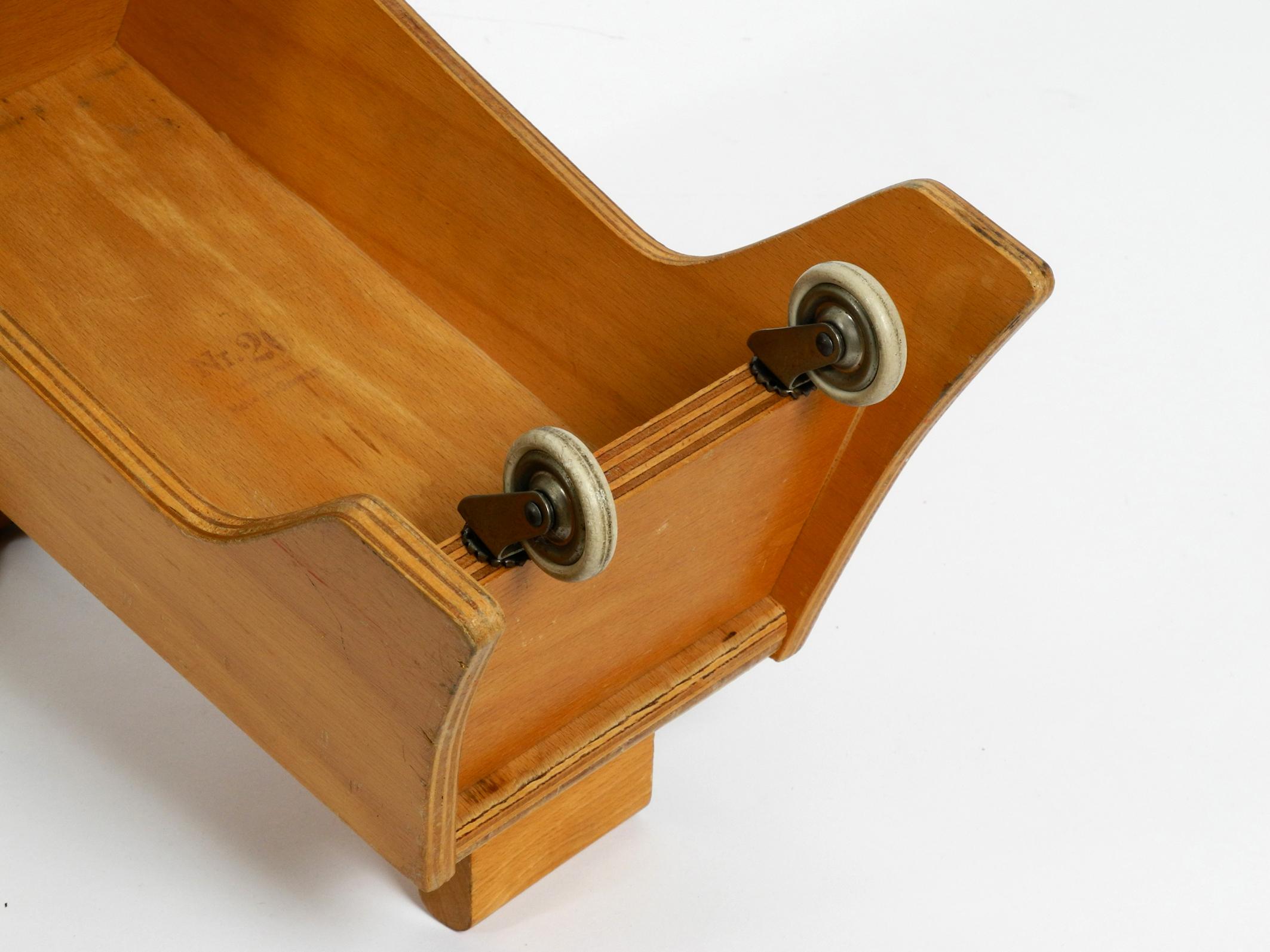 Original 1960s Baby Toddler Vehicle Wooden Dog Made of Plywood by Konrad Keller 1