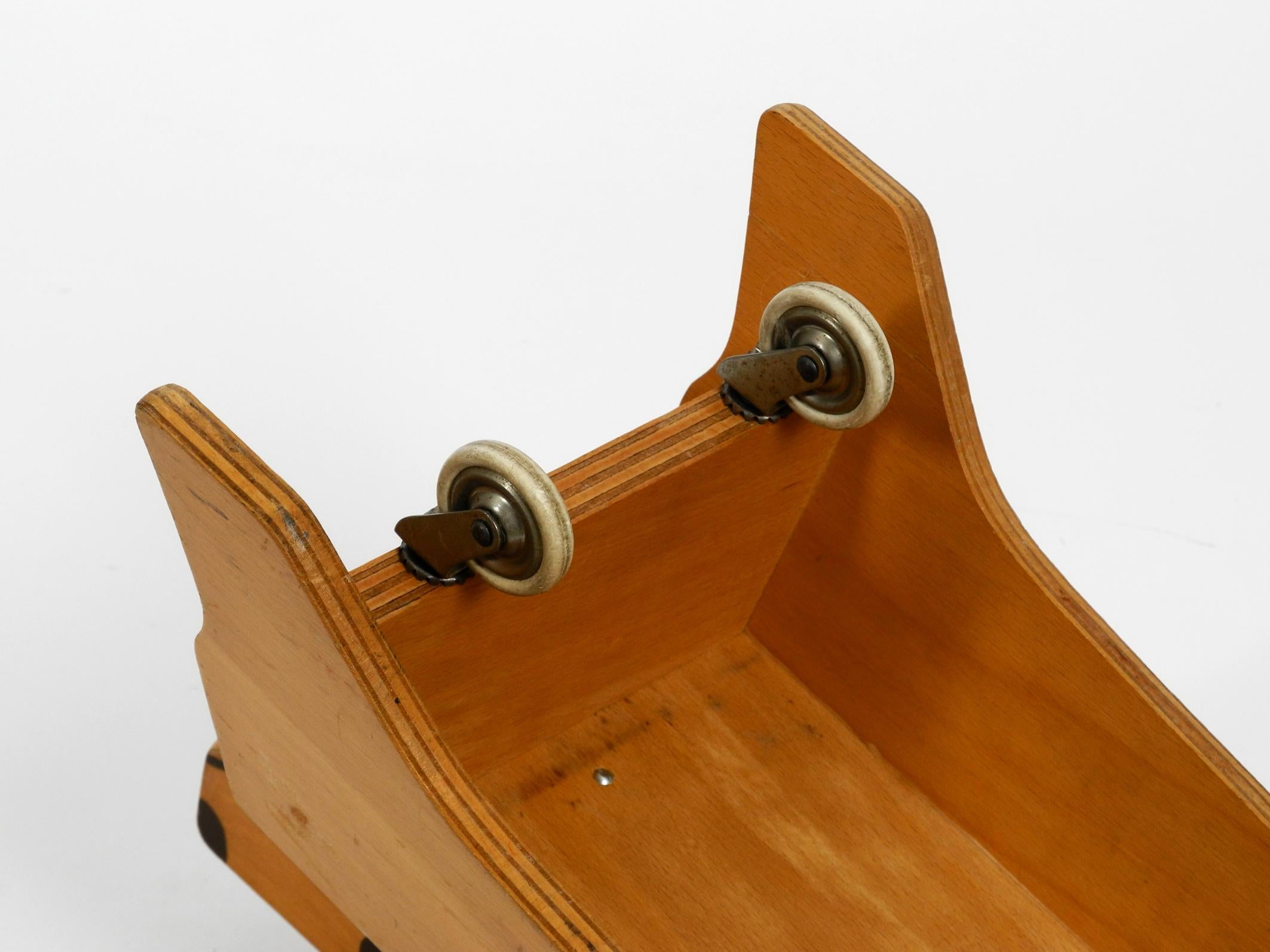 Original 1960s Baby Toddler Vehicle Wooden Dog Made of Plywood by Konrad Keller 2